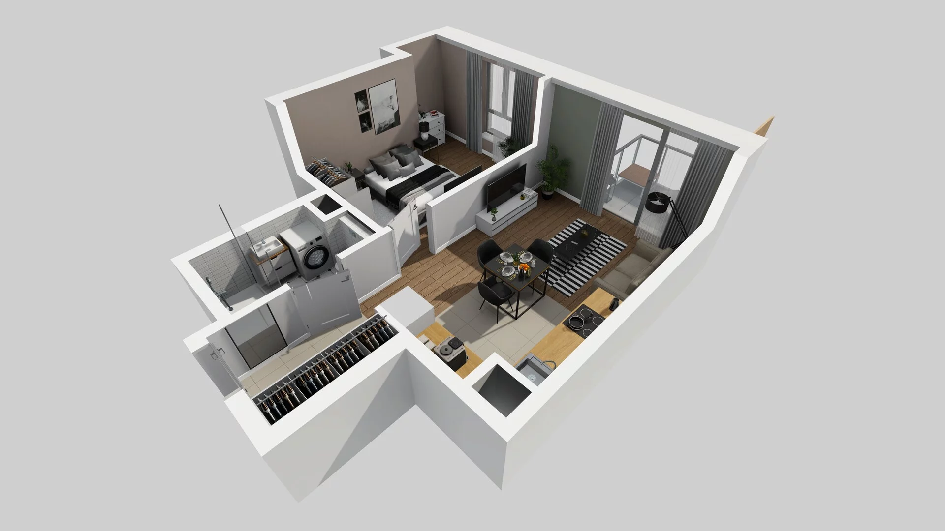 2 pokoje, mieszkanie 41,12 m², piętro 4, oferta nr A/65, Osiedle Bokserska 71, Warszawa, Ursynów, Wyczółki, ul. Bokserska 71