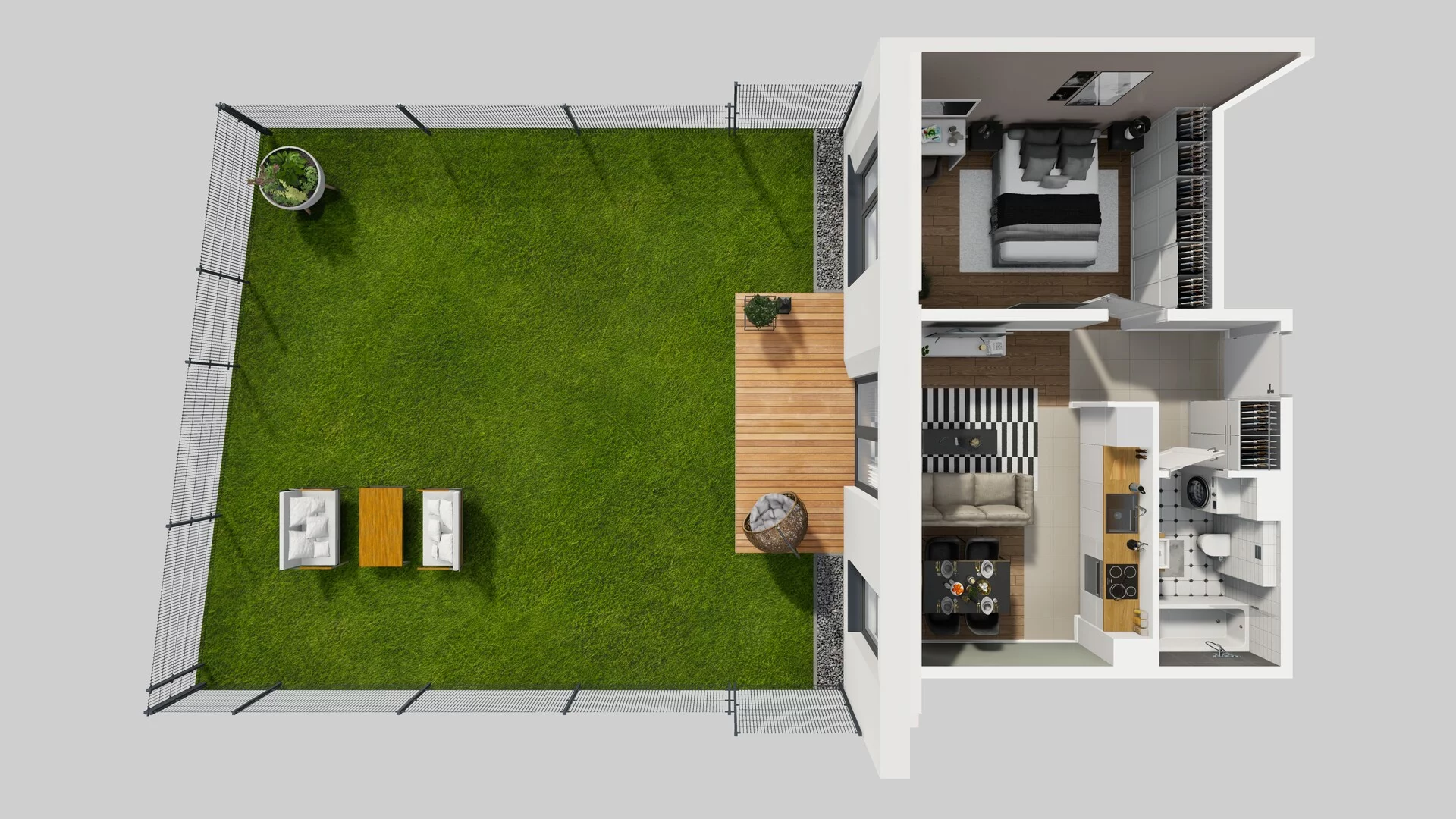 2 pokoje, mieszkanie 45,06 m², parter, oferta nr I/2, Wille Biskupin, Wrocław, Biskupin-Sępolno-Dąbie-Bartoszowice, Śródmieście, ul. Braci Gierymskich 156