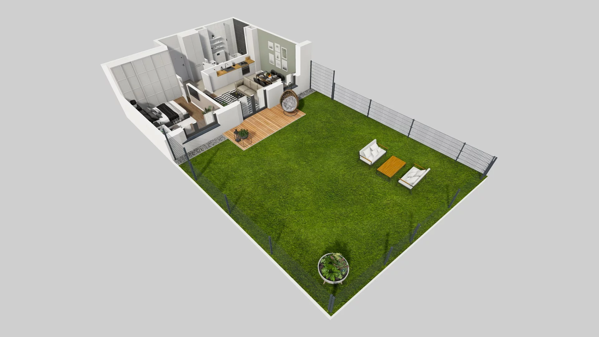 2 pokoje, mieszkanie 45,06 m², parter, oferta nr I/2, Wille Biskupin, Wrocław, Biskupin-Sępolno-Dąbie-Bartoszowice, Śródmieście, ul. Braci Gierymskich 156