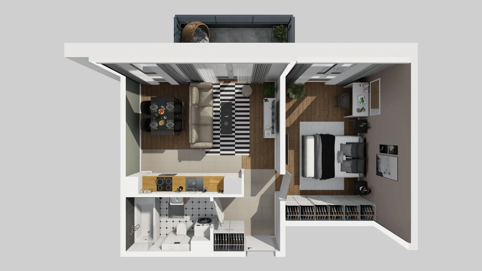 2 pokoje, mieszkanie 45,06 m², piętro 1, oferta nr I/5, Wille Biskupin, Wrocław, Biskupin-Sępolno-Dąbie-Bartoszowice, Śródmieście, ul. Braci Gierymskich 156