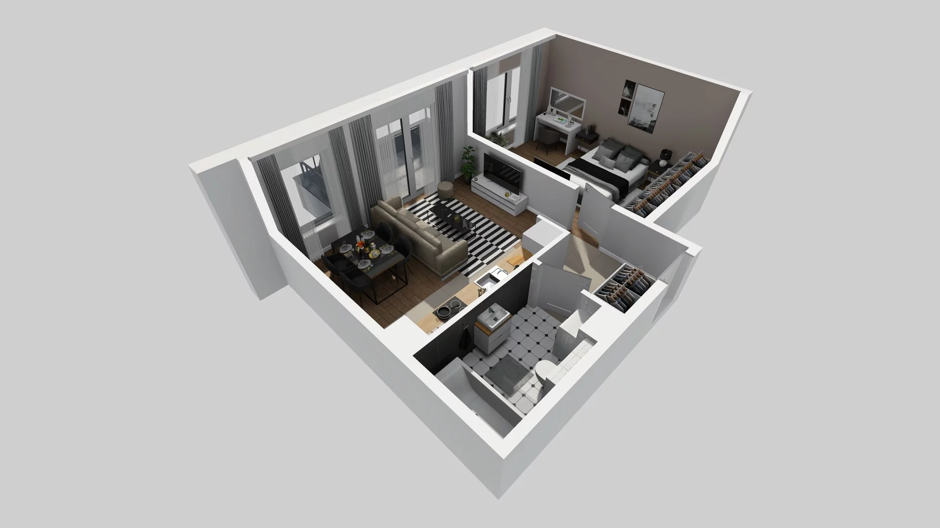 2 pokoje, mieszkanie 45,06 m², piętro 1, oferta nr I/5, Wille Biskupin, Wrocław, Biskupin-Sępolno-Dąbie-Bartoszowice, Śródmieście, ul. Braci Gierymskich 156