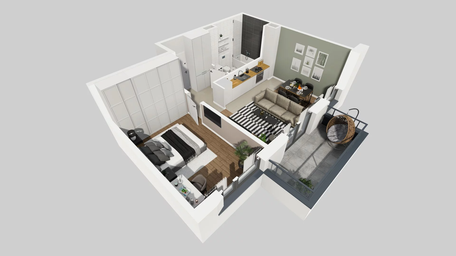 2 pokoje, mieszkanie 45,06 m², piętro 1, oferta nr I/5, Wille Biskupin, Wrocław, Biskupin-Sępolno-Dąbie-Bartoszowice, Śródmieście, ul. Braci Gierymskich 156
