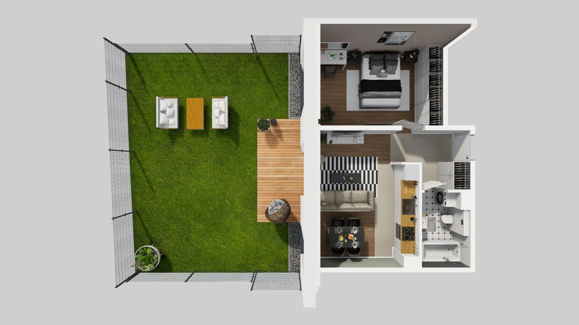 2 pokoje, mieszkanie 44,60 m², parter, oferta nr J/2, Wille Biskupin, Wrocław, Biskupin-Sępolno-Dąbie-Bartoszowice, Śródmieście, ul. Braci Gierymskich 156