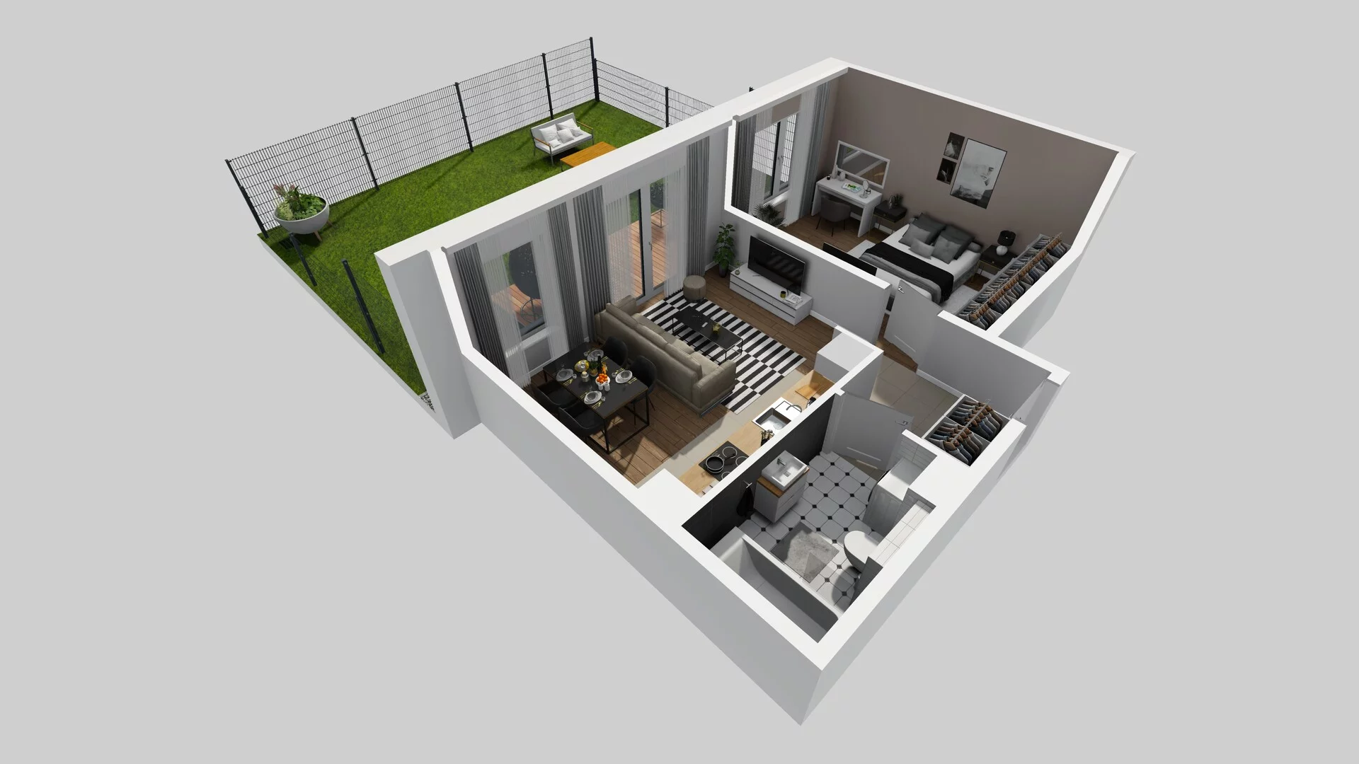 2 pokoje, mieszkanie 44,60 m², parter, oferta nr J/2, Wille Biskupin, Wrocław, Biskupin-Sępolno-Dąbie-Bartoszowice, Śródmieście, ul. Braci Gierymskich 156