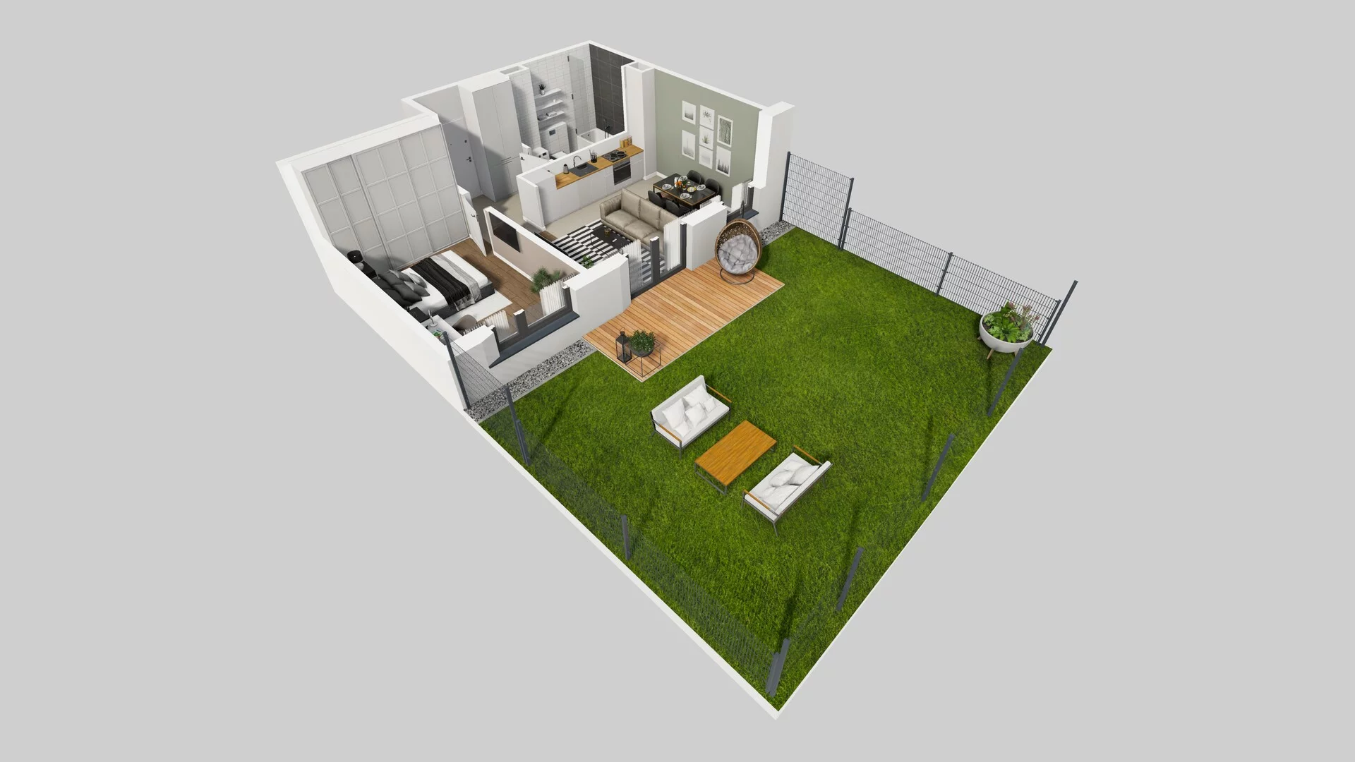 2 pokoje, mieszkanie 44,60 m², parter, oferta nr J/2, Wille Biskupin, Wrocław, Biskupin-Sępolno-Dąbie-Bartoszowice, Śródmieście, ul. Braci Gierymskich 156