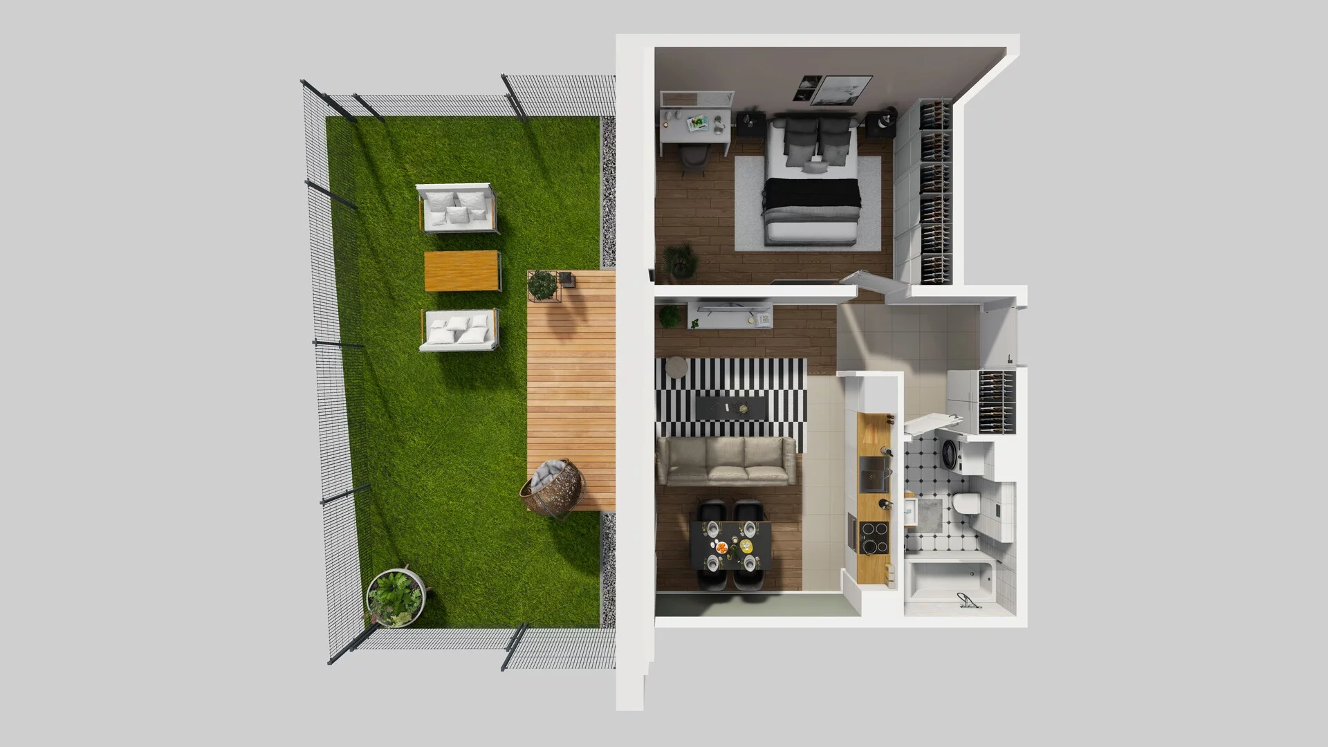 2 pokoje, mieszkanie 45,06 m², parter, oferta nr K/2, Wille Biskupin, Wrocław, Biskupin-Sępolno-Dąbie-Bartoszowice, Śródmieście, ul. Braci Gierymskich 156