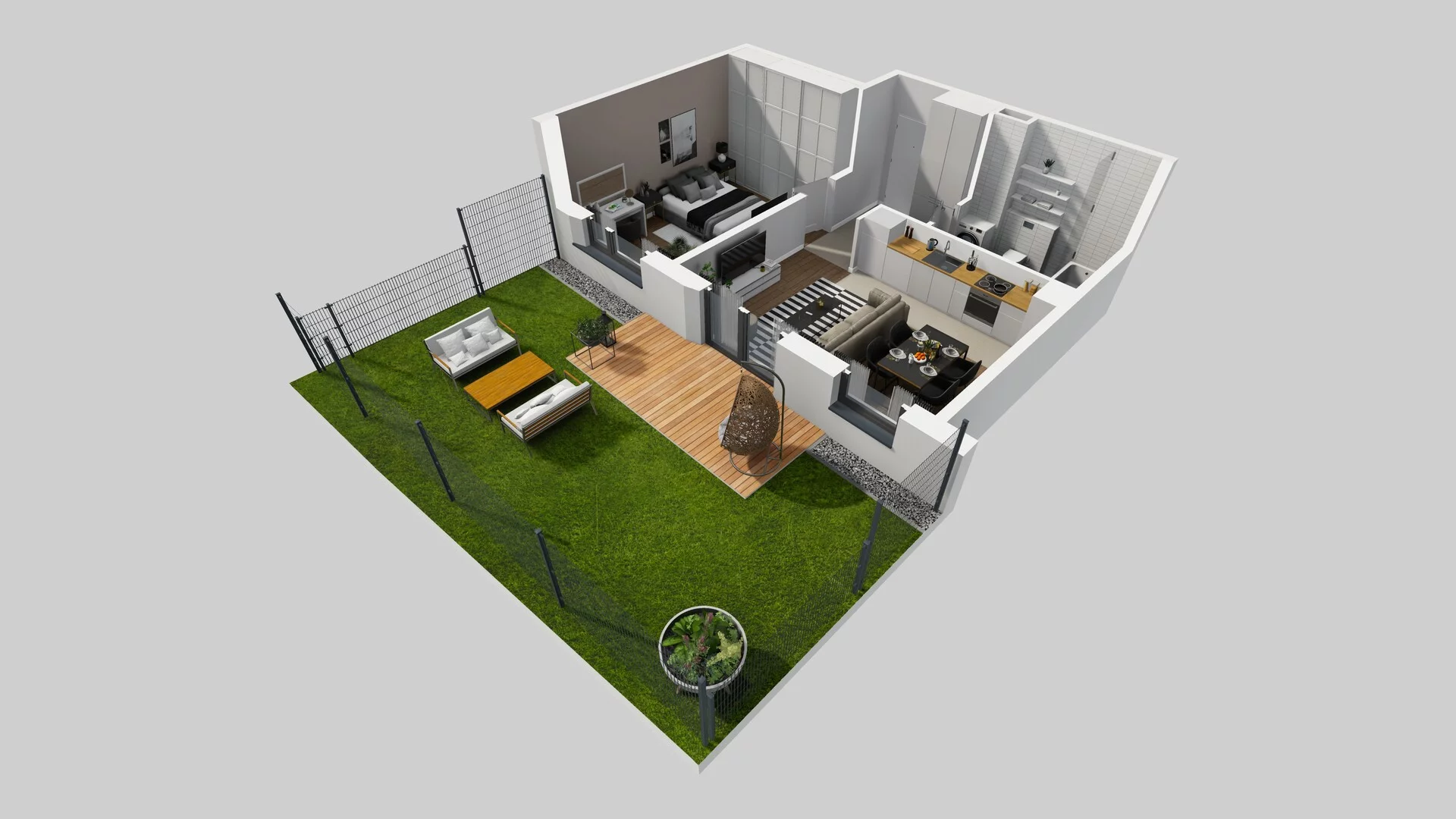 2 pokoje, mieszkanie 45,06 m², parter, oferta nr K/2, Wille Biskupin, Wrocław, Biskupin-Sępolno-Dąbie-Bartoszowice, Śródmieście, ul. Braci Gierymskich 156