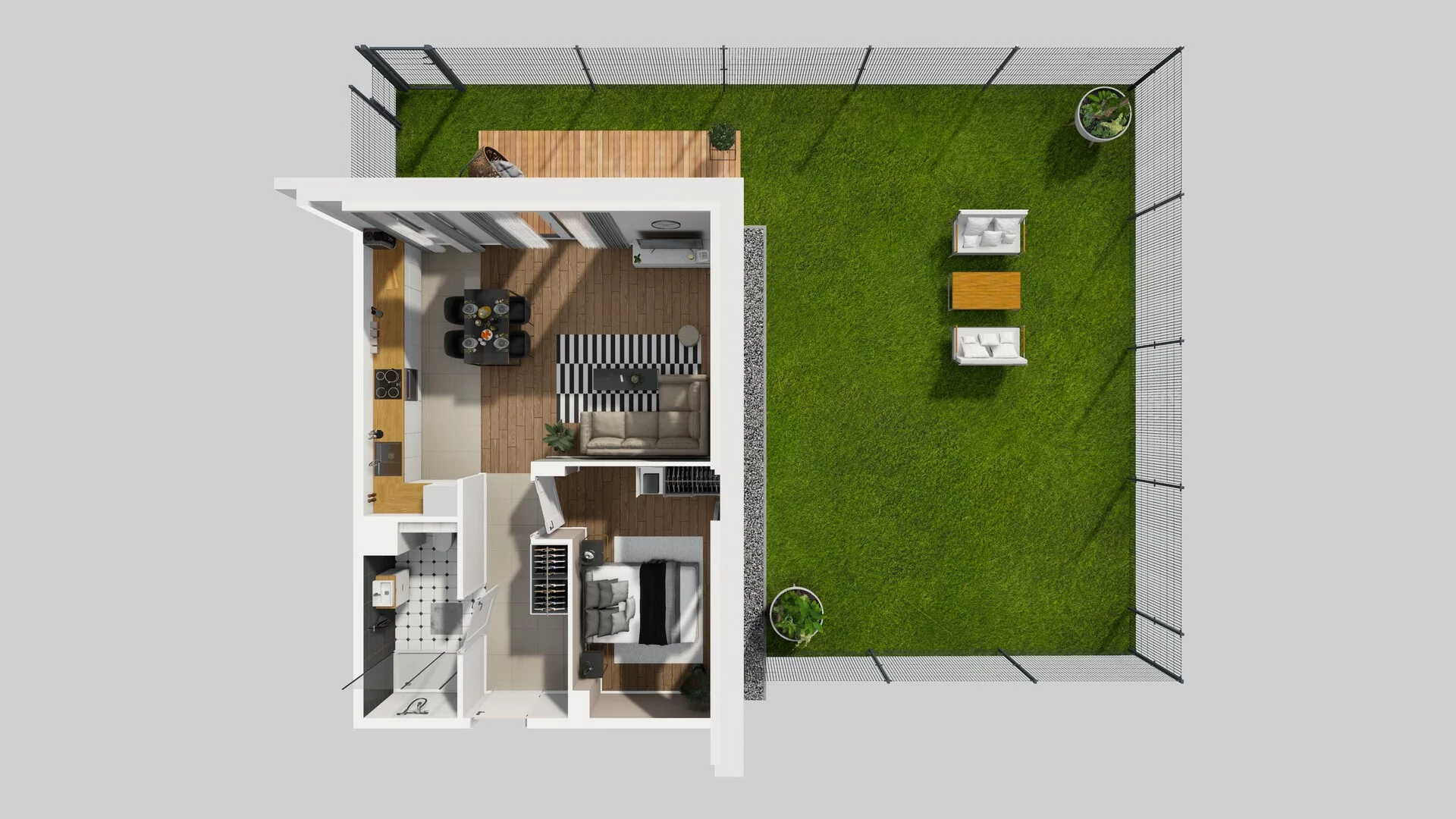 2 pokoje, mieszkanie 52,93 m², parter, oferta nr L/3, Wille Biskupin, Wrocław, Biskupin-Sępolno-Dąbie-Bartoszowice, Śródmieście, ul. Braci Gierymskich 156