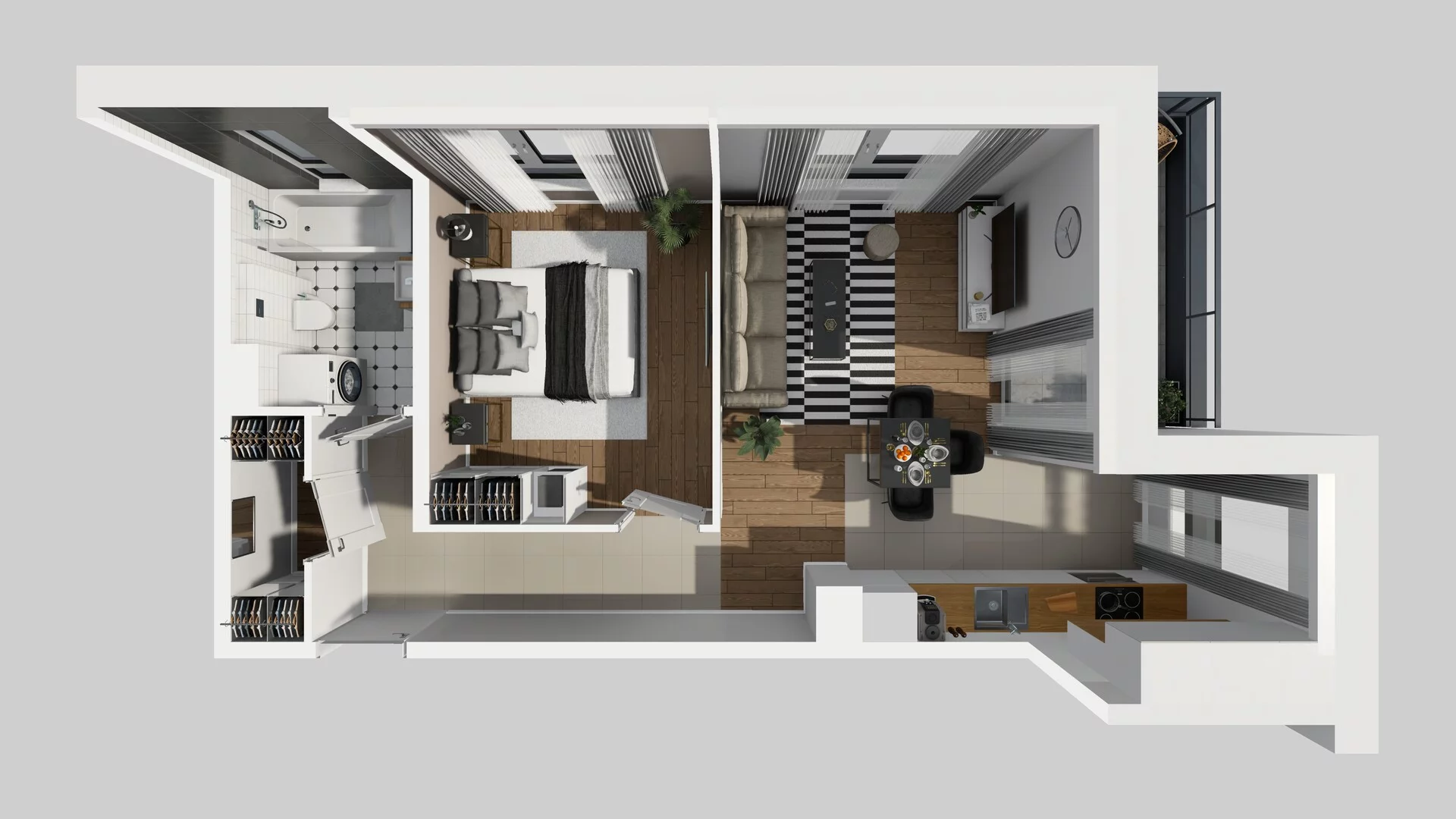 2 pokoje, mieszkanie 48,30 m², piętro 1, oferta nr L/5, Wille Biskupin, Wrocław, Biskupin-Sępolno-Dąbie-Bartoszowice, Śródmieście, ul. Braci Gierymskich 156