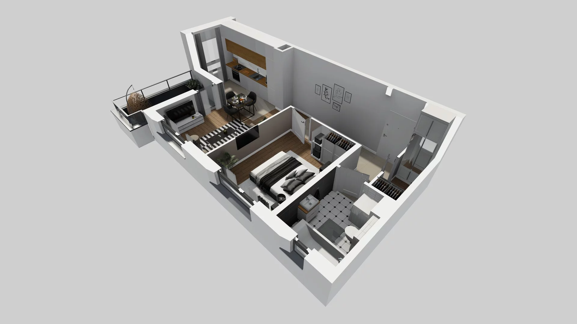 2 pokoje, mieszkanie 48,30 m², piętro 1, oferta nr L/5, Wille Biskupin, Wrocław, Biskupin-Sępolno-Dąbie-Bartoszowice, Śródmieście, ul. Braci Gierymskich 156