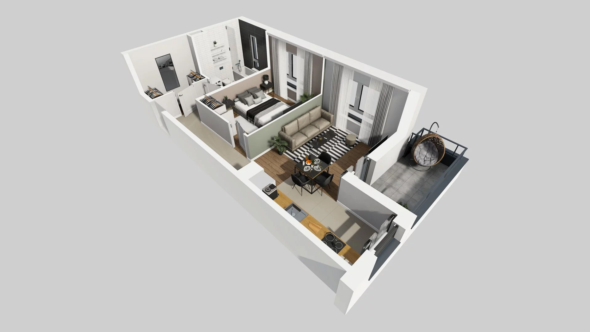 2 pokoje, mieszkanie 48,30 m², piętro 1, oferta nr L/5, Wille Biskupin, Wrocław, Biskupin-Sępolno-Dąbie-Bartoszowice, Śródmieście, ul. Braci Gierymskich 156