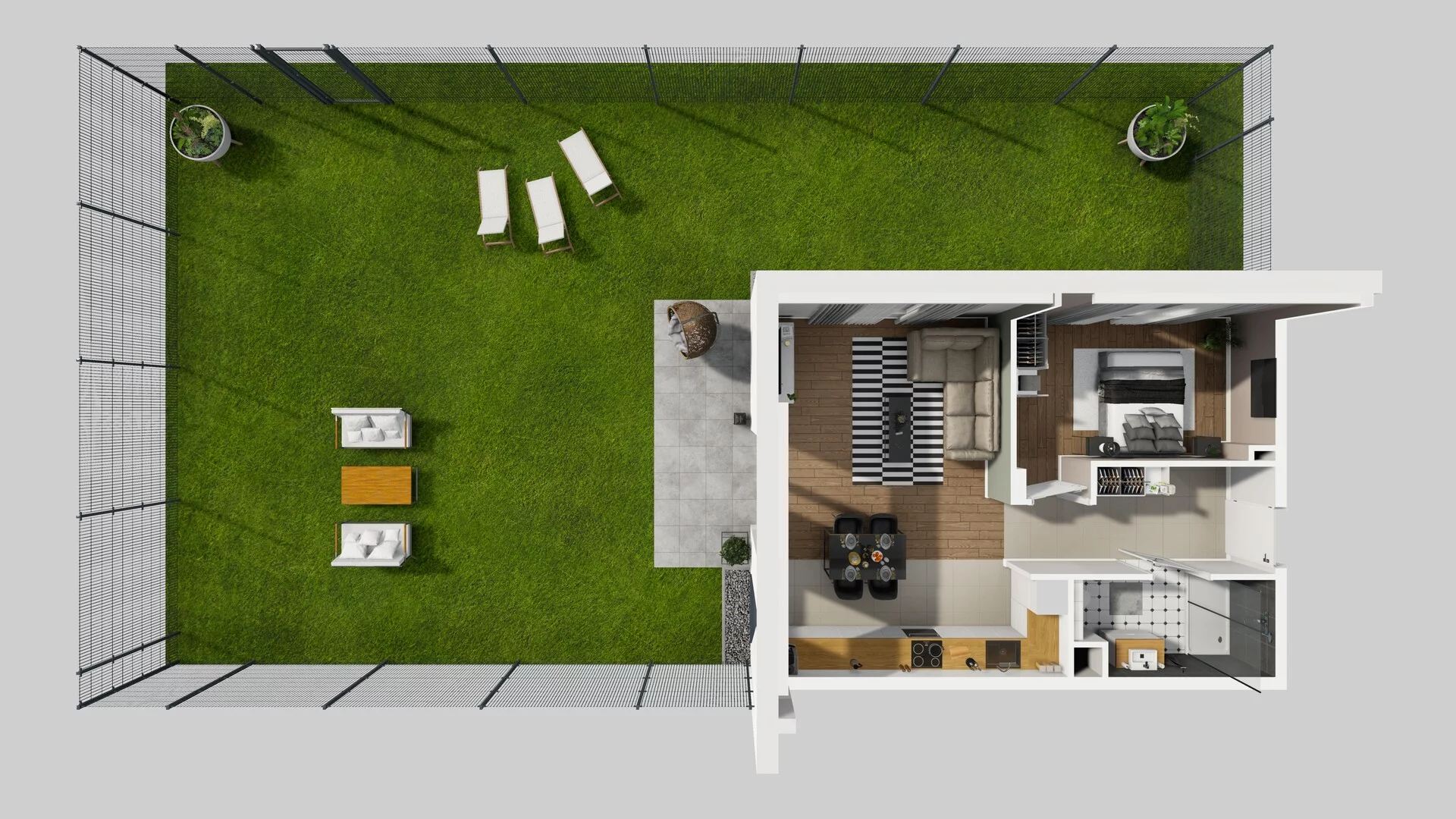 2 pokoje, mieszkanie 52,93 m², parter, oferta nr A/3, Wille Biskupin, Wrocław, Biskupin-Sępolno-Dąbie-Bartoszowice, Śródmieście, ul. Braci Gierymskich 156