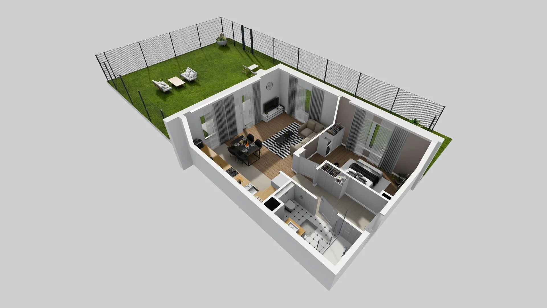 2 pokoje, mieszkanie 52,93 m², parter, oferta nr A/3, Wille Biskupin, Wrocław, Biskupin-Sępolno-Dąbie-Bartoszowice, Śródmieście, ul. Braci Gierymskich 156