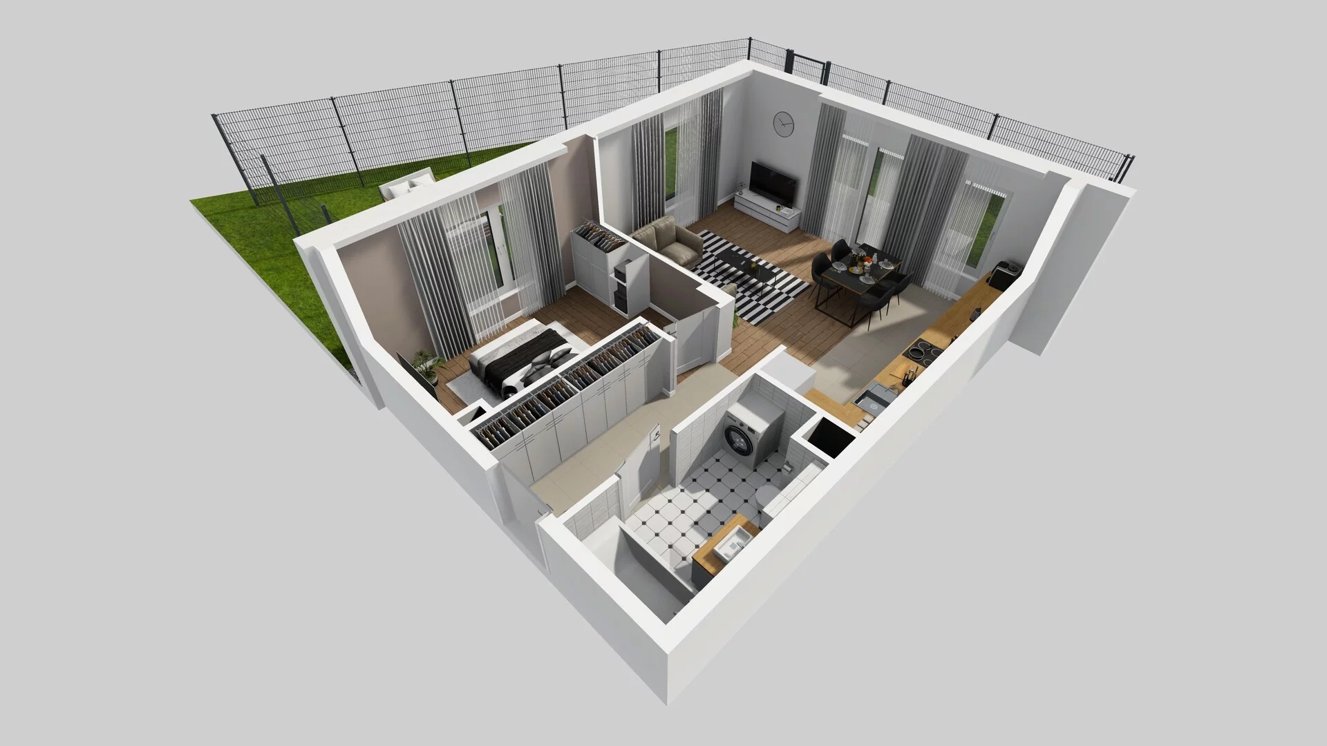 2 pokoje, mieszkanie 52,93 m², parter, oferta nr C/1, Wille Biskupin, Wrocław, Biskupin-Sępolno-Dąbie-Bartoszowice, Śródmieście, ul. Braci Gierymskich 156