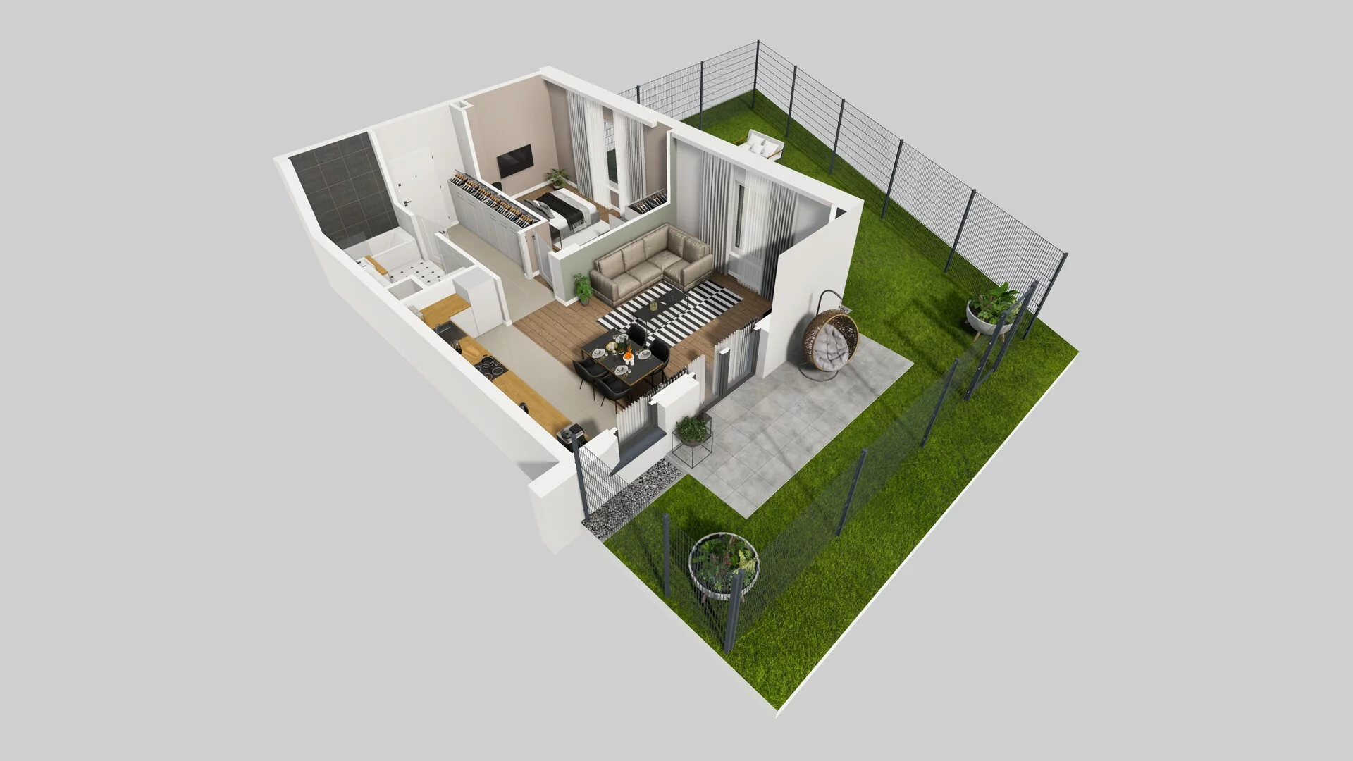 2 pokoje, mieszkanie 52,93 m², parter, oferta nr C/1, Wille Biskupin, Wrocław, Biskupin-Sępolno-Dąbie-Bartoszowice, Śródmieście, ul. Braci Gierymskich 156