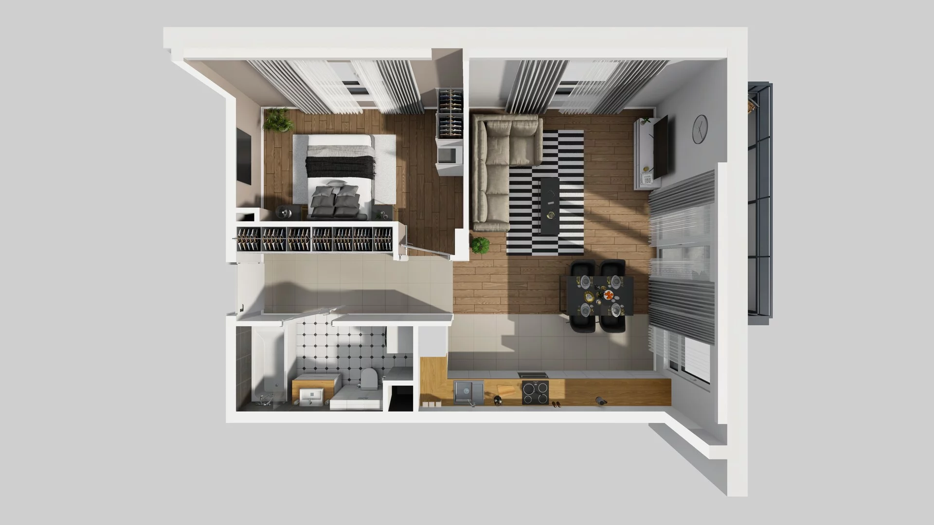 2 pokoje, mieszkanie 52,93 m², piętro 1, oferta nr C/4, Wille Biskupin, Wrocław, Biskupin-Sępolno-Dąbie-Bartoszowice, Śródmieście, ul. Braci Gierymskich 156