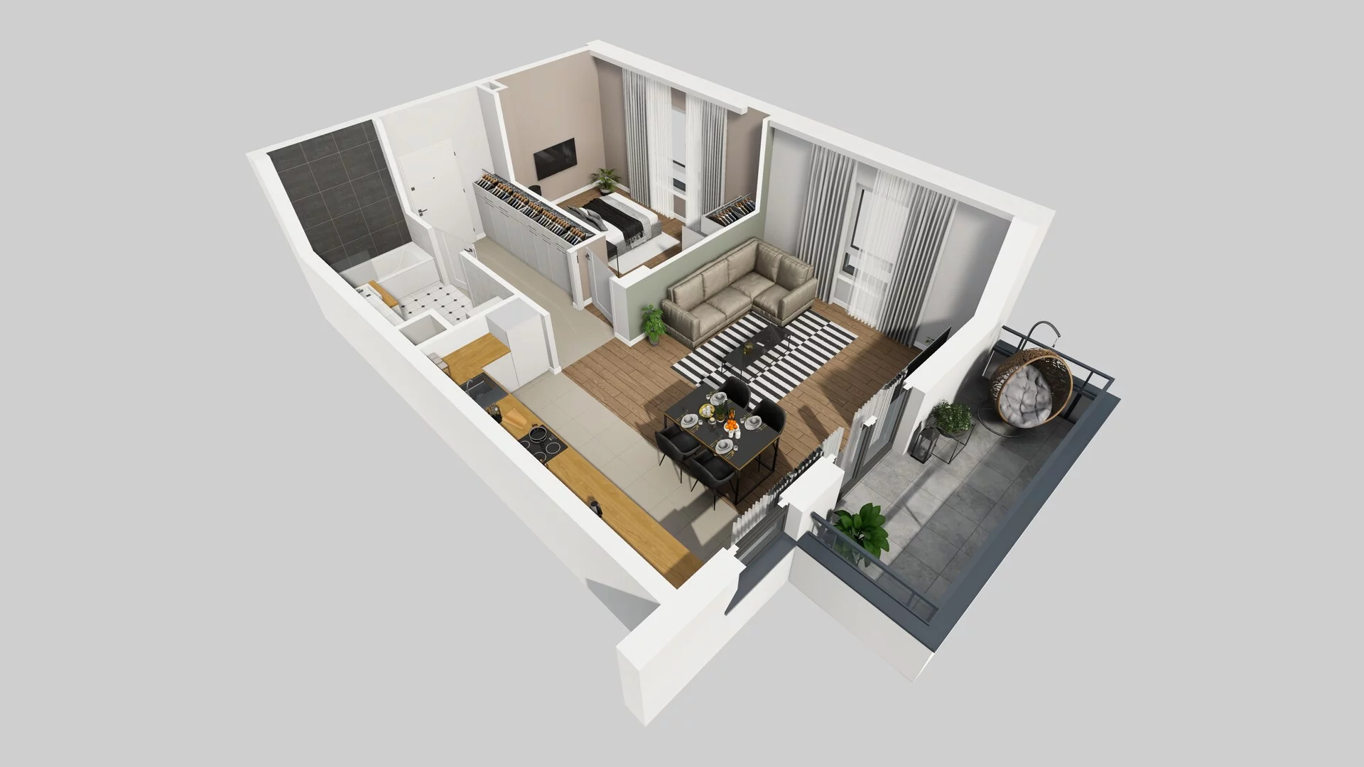 2 pokoje, mieszkanie 52,93 m², piętro 1, oferta nr C/4, Wille Biskupin, Wrocław, Biskupin-Sępolno-Dąbie-Bartoszowice, Śródmieście, ul. Braci Gierymskich 156