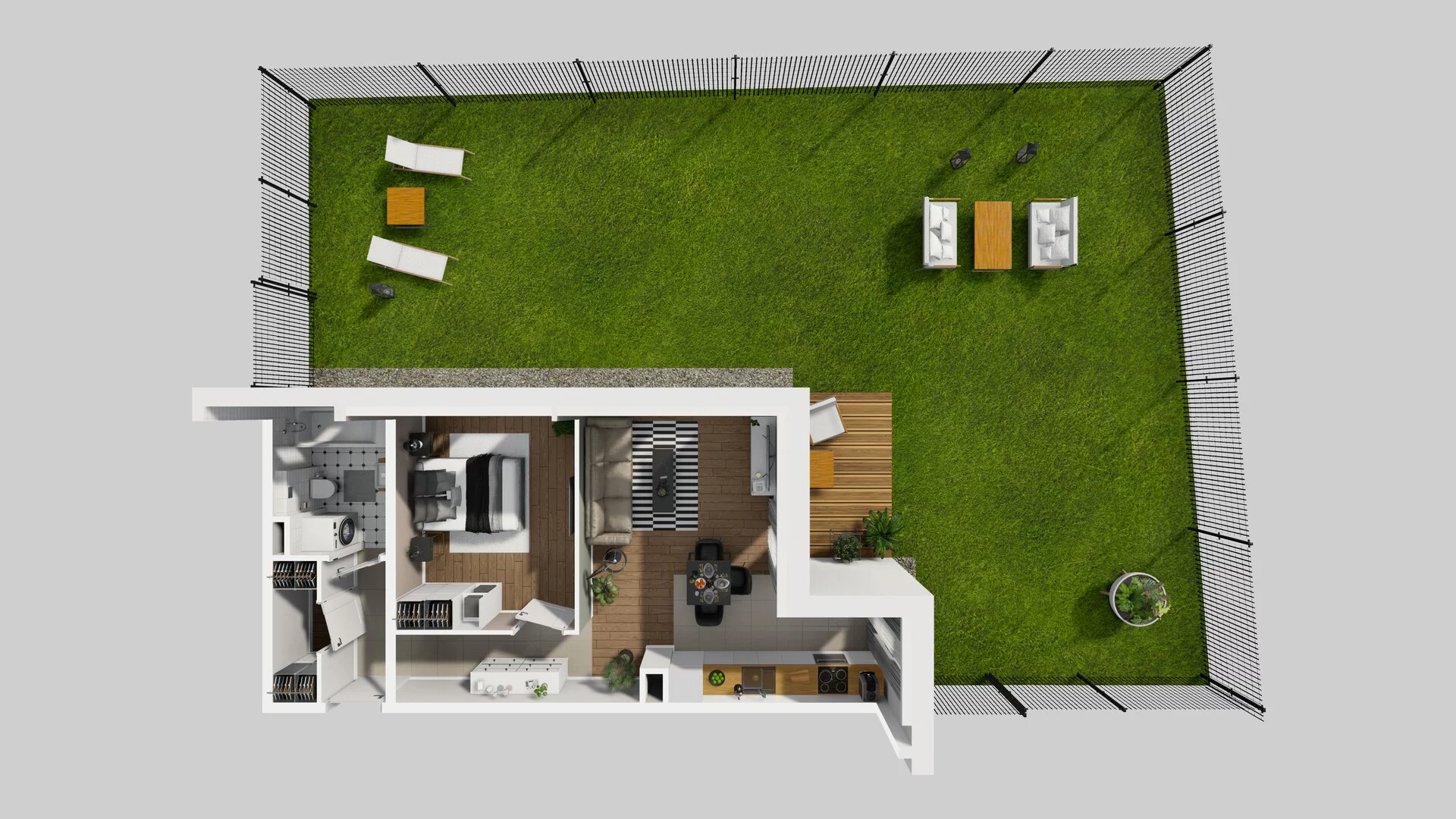 2 pokoje, mieszkanie 47,58 m², parter, oferta nr Q/2, Wille Biskupin etap 3, Wrocław, Biskupin-Sępolno-Dąbie-Bartoszowice, Śródmieście, ul. Braci Gierymskich