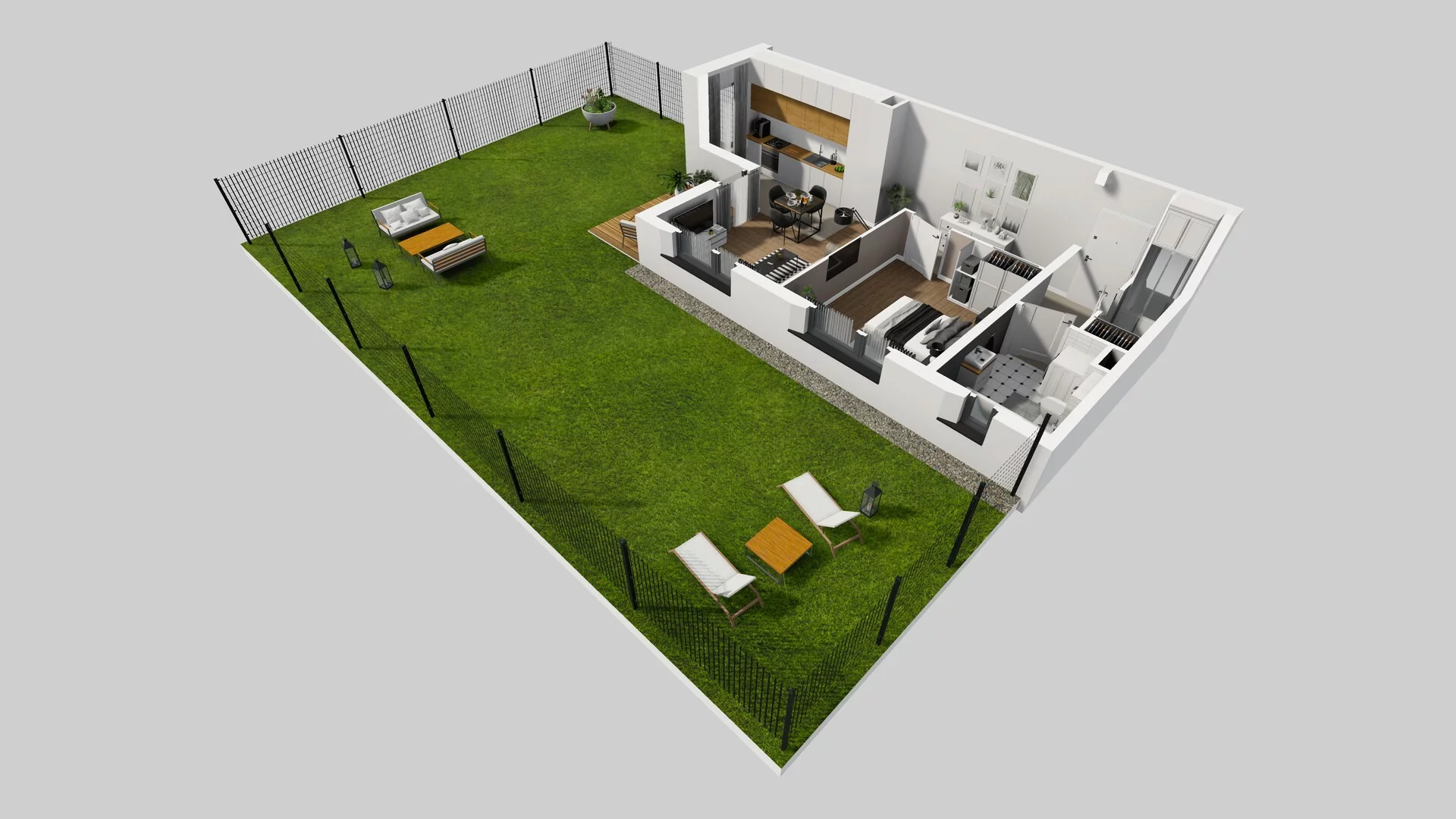 2 pokoje, mieszkanie 47,58 m², parter, oferta nr Q/2, Wille Biskupin etap 3, Wrocław, Biskupin-Sępolno-Dąbie-Bartoszowice, Śródmieście, ul. Braci Gierymskich