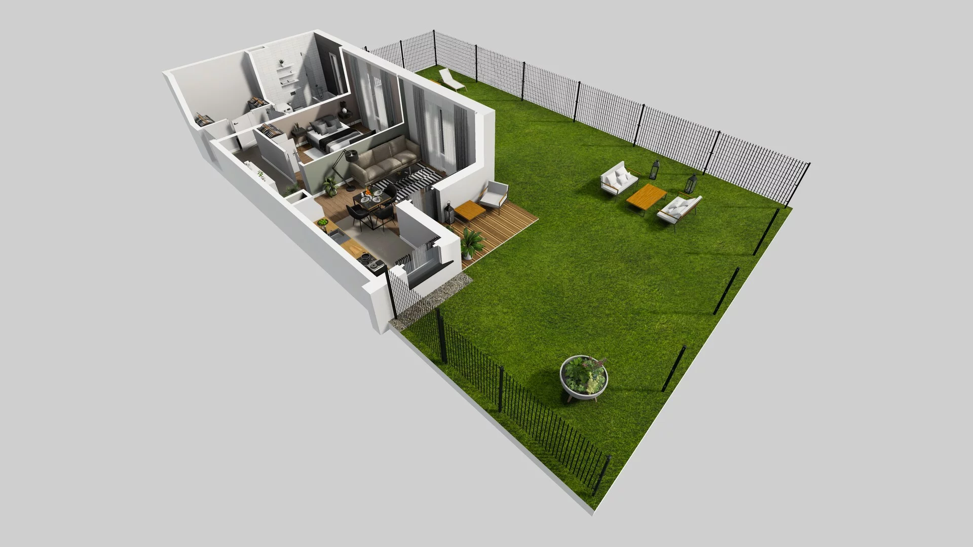 2 pokoje, mieszkanie 47,58 m², parter, oferta nr Q/2, Wille Biskupin etap 3, Wrocław, Biskupin-Sępolno-Dąbie-Bartoszowice, Śródmieście, ul. Braci Gierymskich