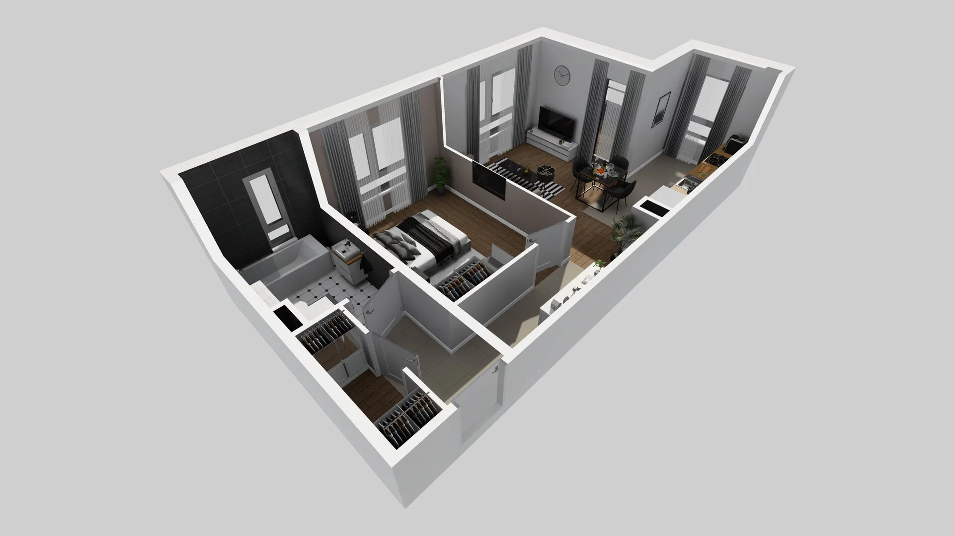 2 pokoje, mieszkanie 47,60 m², piętro 1, oferta nr Q/5, Wille Biskupin etap 3, Wrocław, Biskupin-Sępolno-Dąbie-Bartoszowice, Śródmieście, ul. Braci Gierymskich