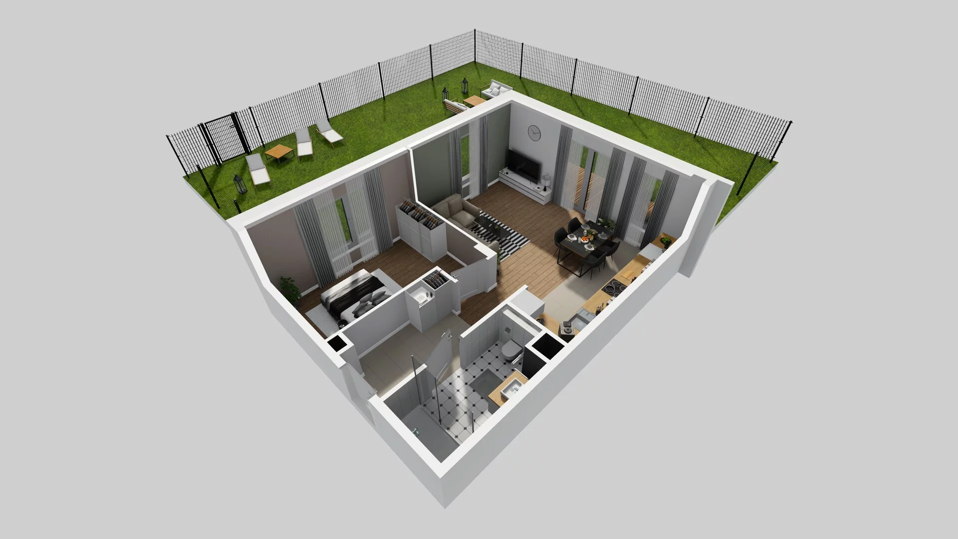 2 pokoje, mieszkanie 51,99 m², parter, oferta nr R/2, Wille Biskupin etap 3, Wrocław, Biskupin-Sępolno-Dąbie-Bartoszowice, Śródmieście, ul. Braci Gierymskich