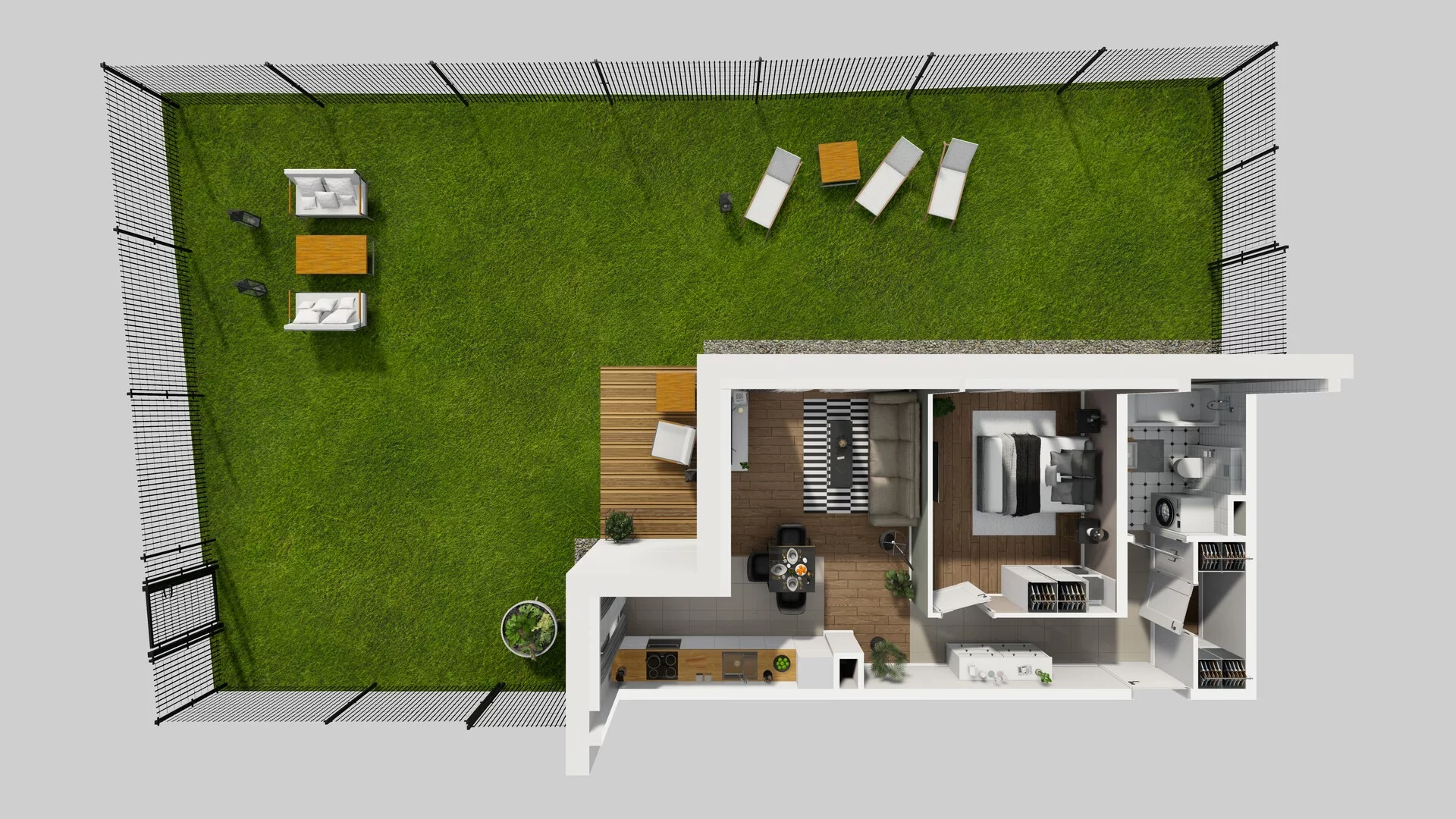 2 pokoje, mieszkanie 47,60 m², parter, oferta nr R/3, Wille Biskupin etap 3, Wrocław, Biskupin-Sępolno-Dąbie-Bartoszowice, Śródmieście, ul. Braci Gierymskich