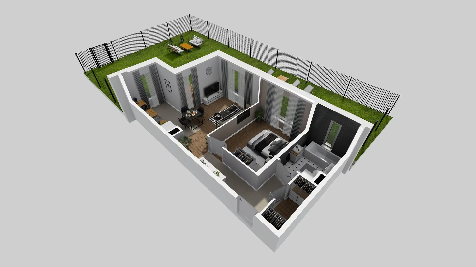 2 pokoje, mieszkanie 47,60 m², parter, oferta nr R/3, Wille Biskupin etap 3, Wrocław, Biskupin-Sępolno-Dąbie-Bartoszowice, Śródmieście, ul. Braci Gierymskich