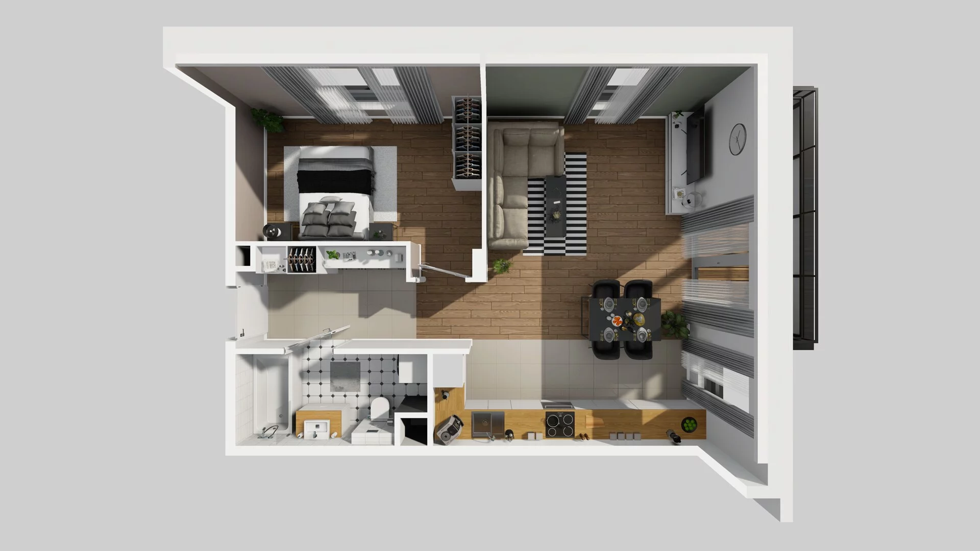 2 pokoje, mieszkanie 51,99 m², piętro 1, oferta nr R/5, Wille Biskupin etap 3, Wrocław, Biskupin-Sępolno-Dąbie-Bartoszowice, Śródmieście, ul. Braci Gierymskich