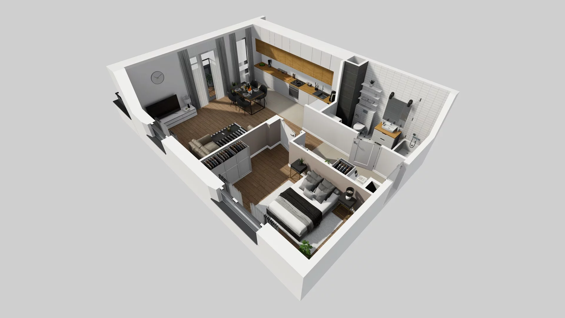 2 pokoje, mieszkanie 51,99 m², piętro 1, oferta nr R/5, Wille Biskupin etap 3, Wrocław, Biskupin-Sępolno-Dąbie-Bartoszowice, Śródmieście, ul. Braci Gierymskich