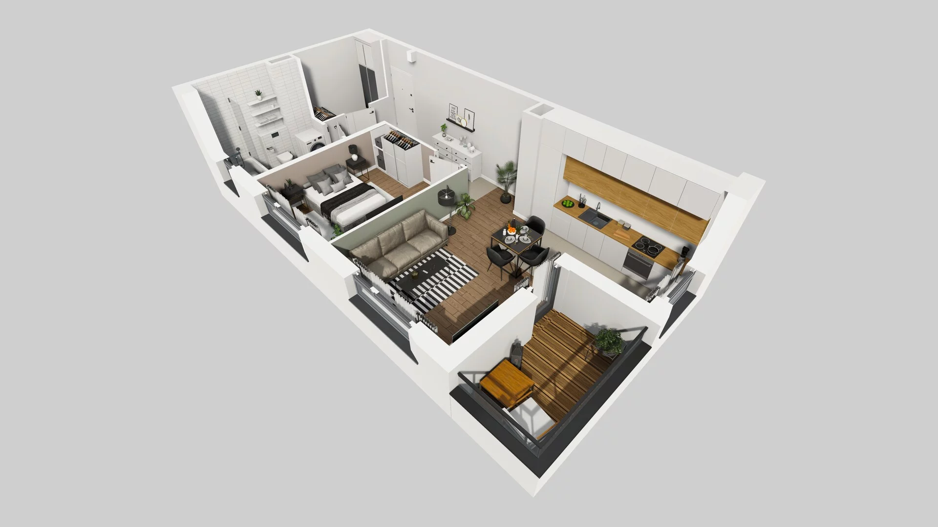 2 pokoje, mieszkanie 47,60 m², piętro 2, oferta nr R/9, Wille Biskupin etap 3, Wrocław, Biskupin-Sępolno-Dąbie-Bartoszowice, Śródmieście, ul. Braci Gierymskich