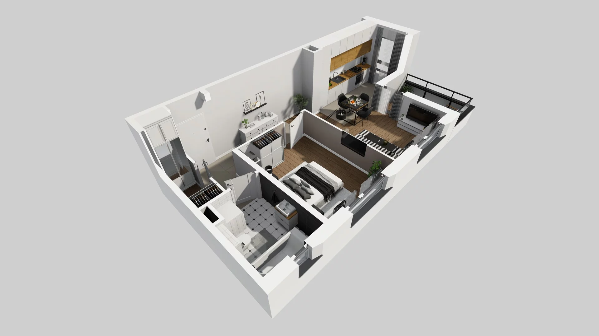 2 pokoje, mieszkanie 47,60 m², piętro 2, oferta nr R/9, Wille Biskupin etap 3, Wrocław, Biskupin-Sępolno-Dąbie-Bartoszowice, Śródmieście, ul. Braci Gierymskich