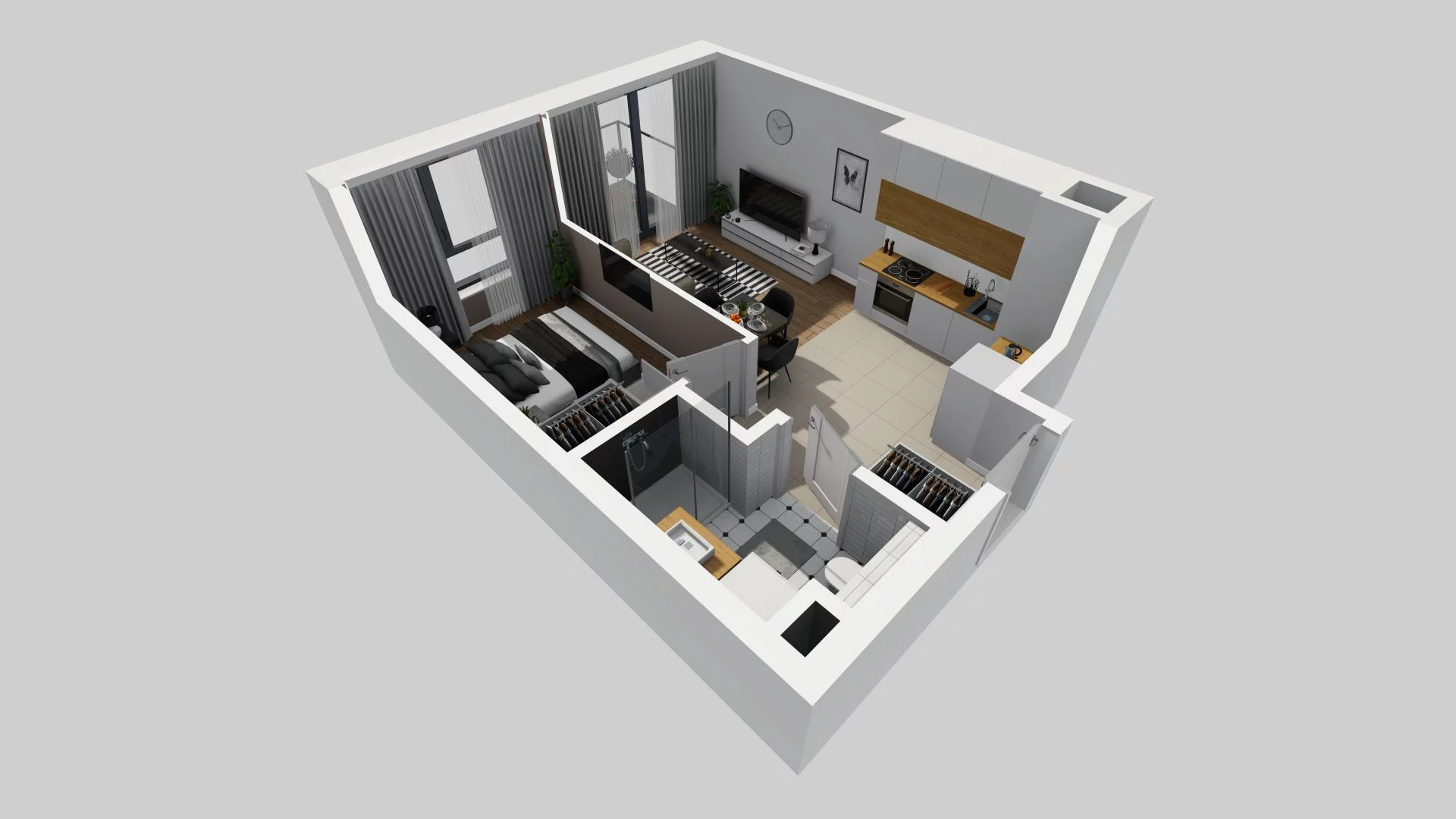 Mieszkanie 35,41 m², piętro 3, oferta nr A/61, Apartamenty Beethovena, Warszawa, Mokotów, Sielce, ul. Dziekońskiego 4