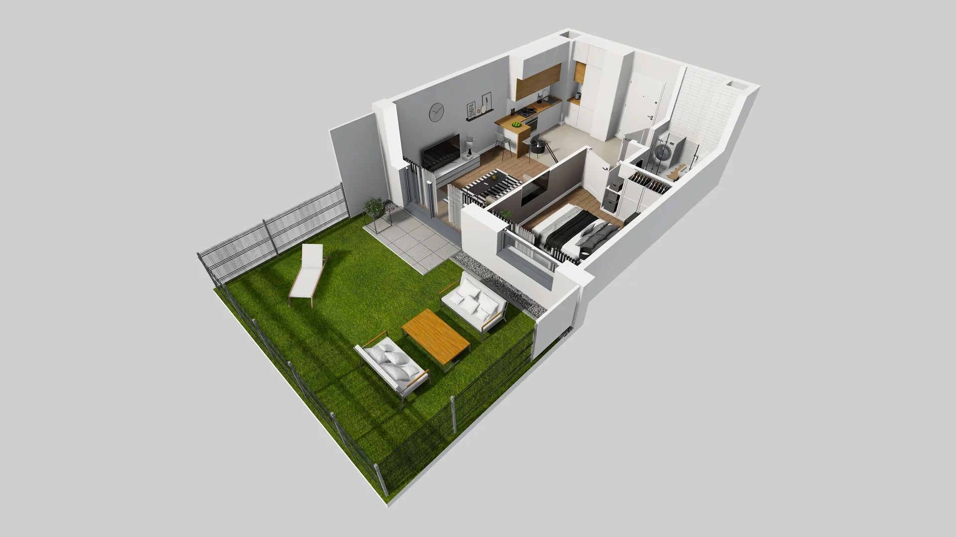 2 pokoje, mieszkanie 36,60 m², parter, oferta nr C/2, Apartamenty Beethovena, Warszawa, Mokotów, Sielce, ul. Dziekońskiego 4