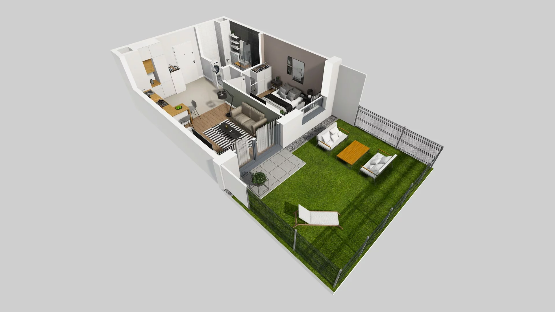 2 pokoje, mieszkanie 36,60 m², parter, oferta nr C/2, Apartamenty Beethovena, Warszawa, Mokotów, Sielce, ul. Dziekońskiego 4