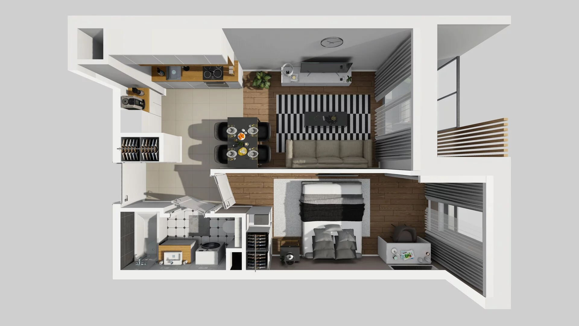 2 pokoje, mieszkanie 40,28 m², piętro 4, oferta nr A/75, Hubska 100 etap 2, Wrocław, Huby, Krzyki, ul. Hubska 100