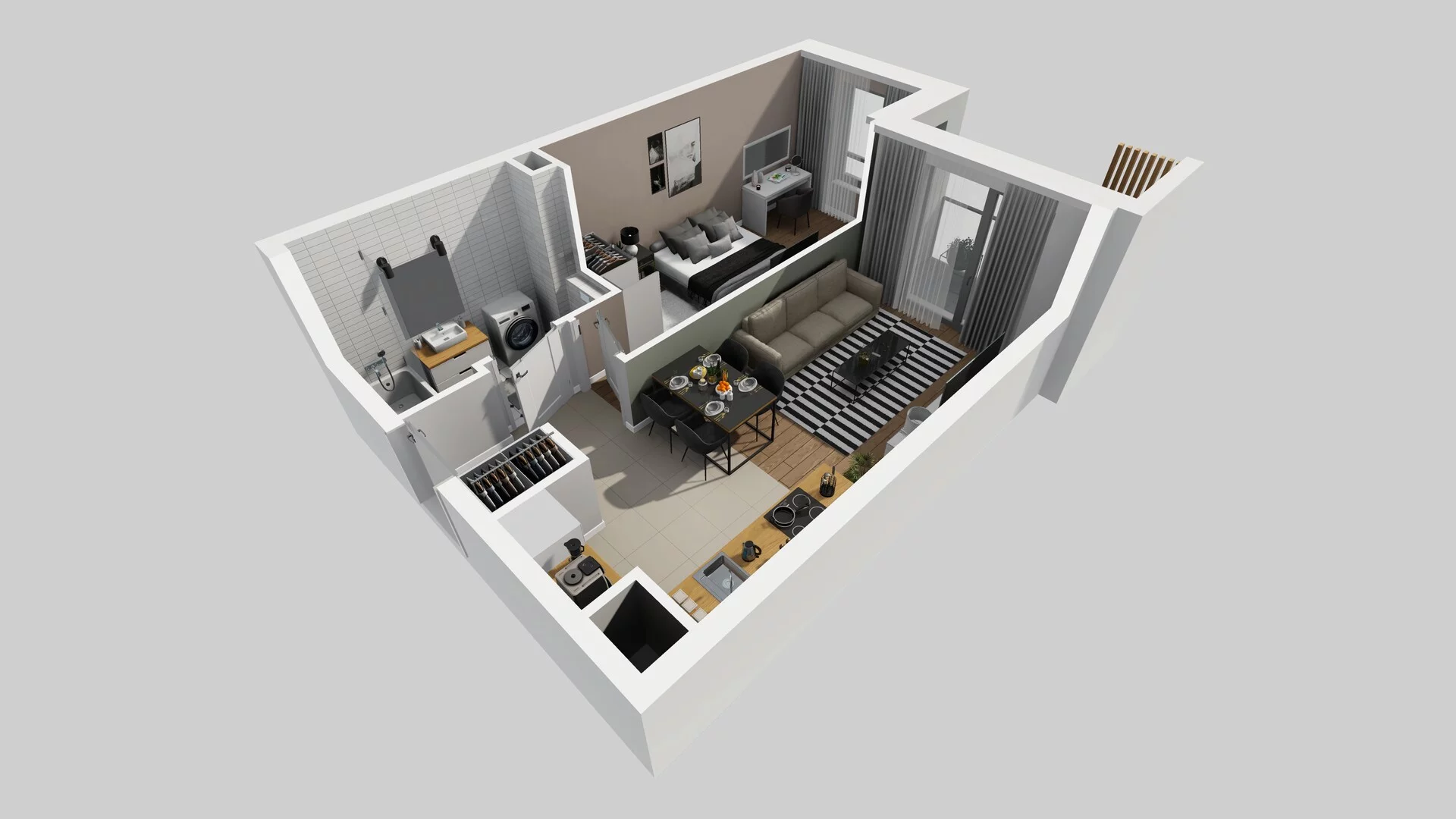 2 pokoje, mieszkanie 41,10 m², piętro 5, oferta nr A/95, Hubska 100 etap 2, Wrocław, Huby, Krzyki, ul. Hubska 100