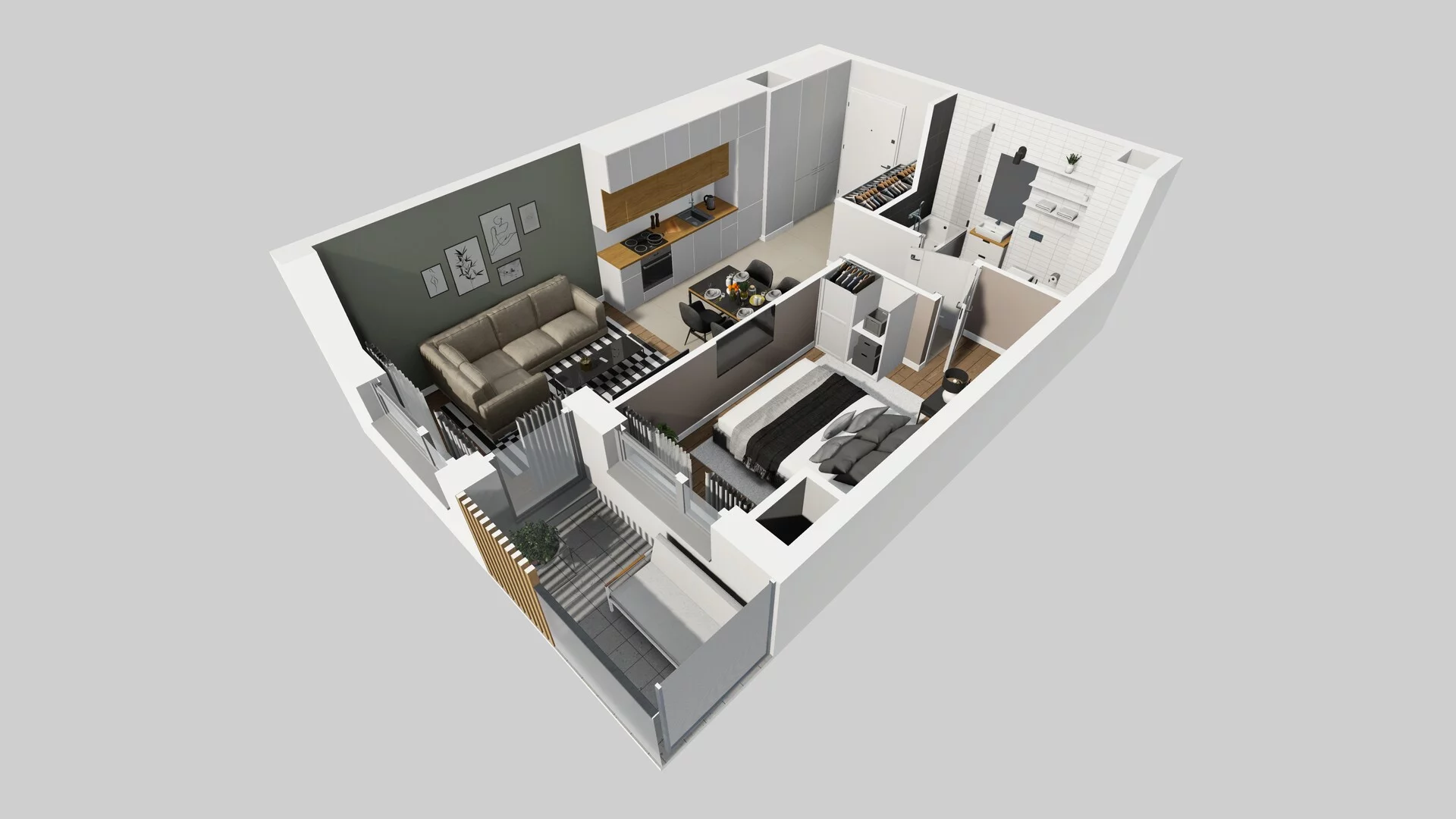 2 pokoje, mieszkanie 40,36 m², piętro 7, oferta nr A/129, Hubska 100 etap 2, Wrocław, Huby, Krzyki, ul. Hubska 100