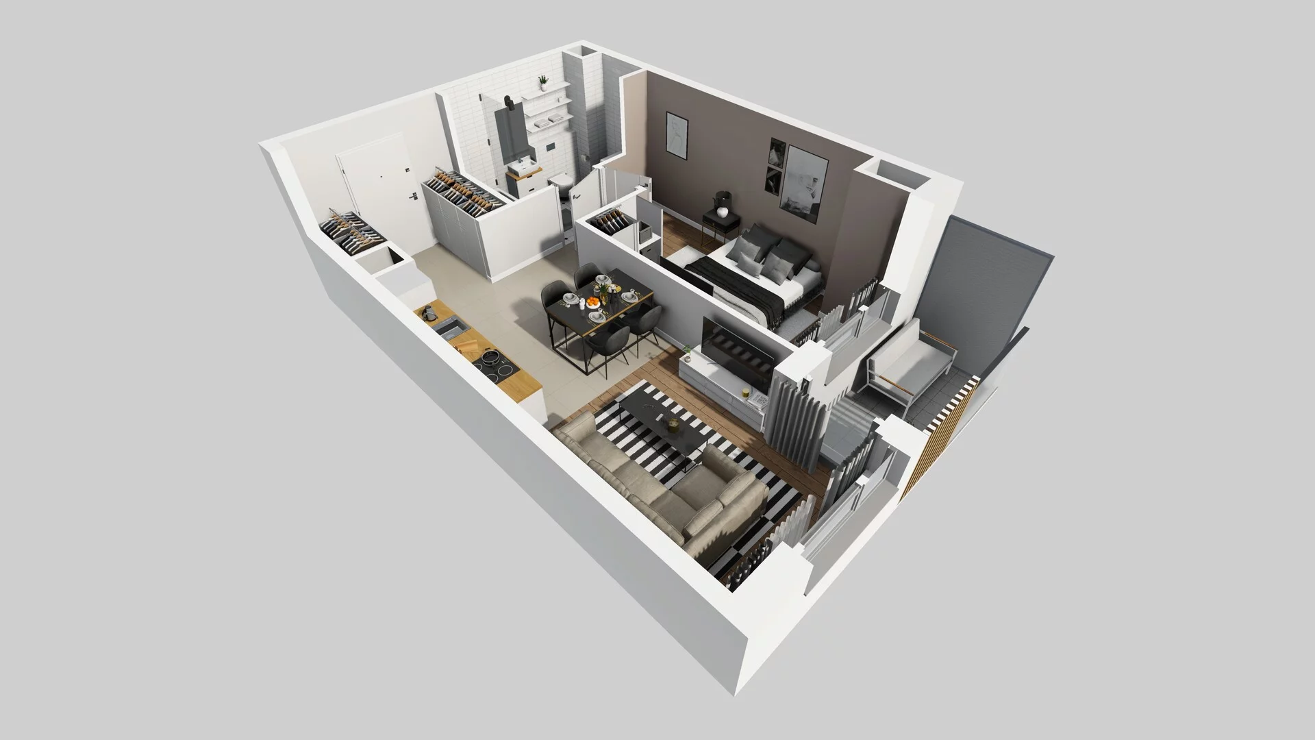 2 pokoje, mieszkanie 40,36 m², piętro 7, oferta nr A/129, Hubska 100 etap 2, Wrocław, Huby, Krzyki, ul. Hubska 100