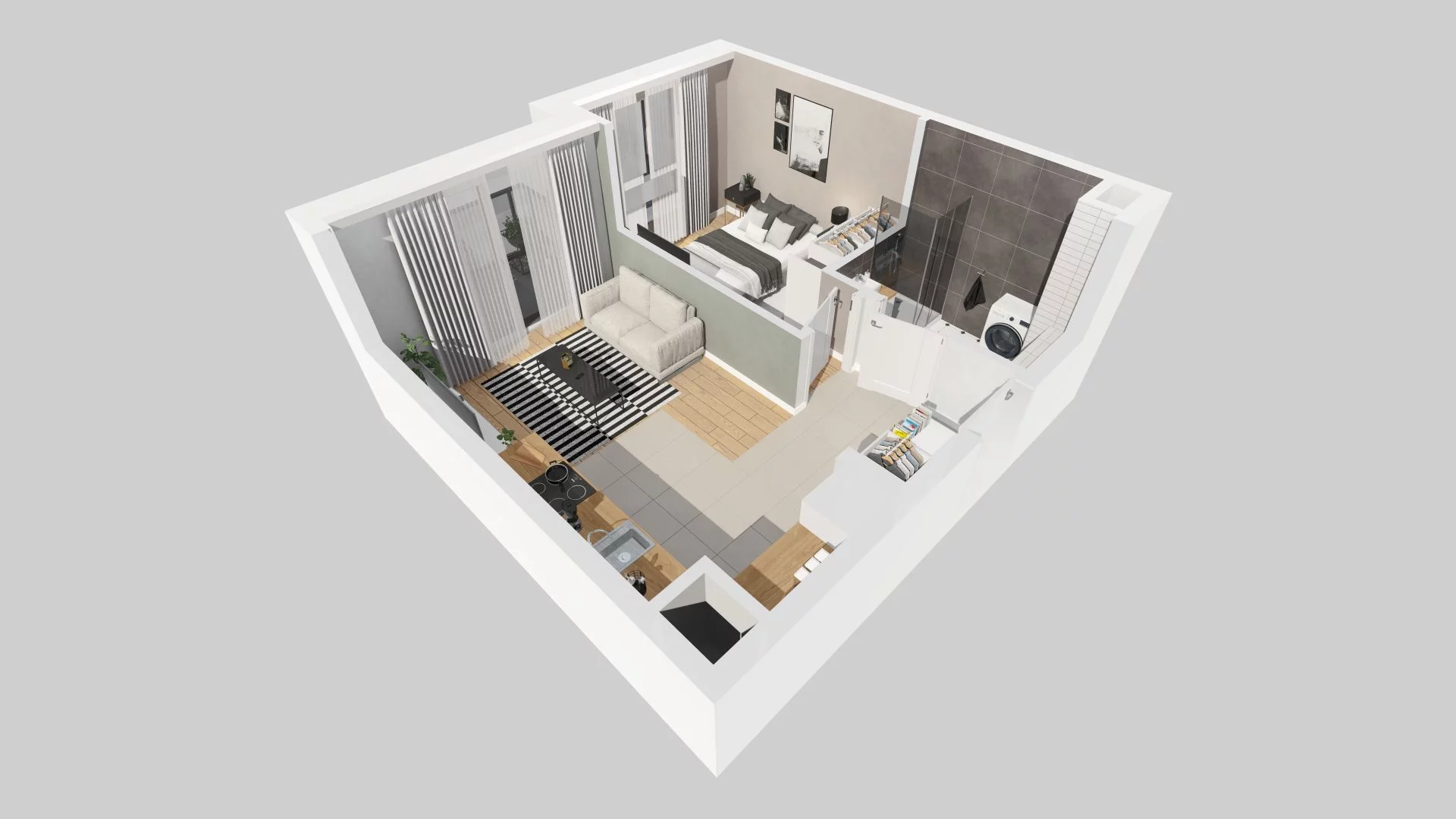 2 pokoje, mieszkanie 33,52 m², piętro 3, oferta nr E/39, Metro Zachód 8 bud. E-H, Warszawa, Bemowo, Chrzanów, ul. Jana Heweliusza