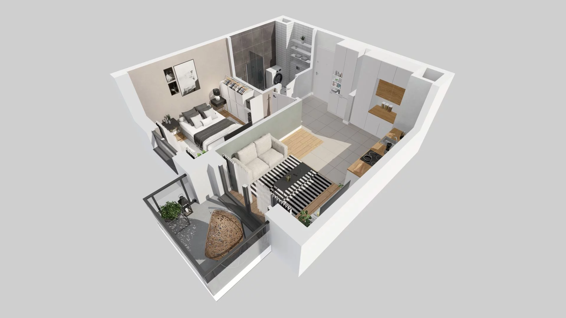 2 pokoje, mieszkanie 33,52 m², piętro 3, oferta nr E/39, Metro Zachód 8 bud. E-H, Warszawa, Bemowo, Chrzanów, ul. Jana Heweliusza