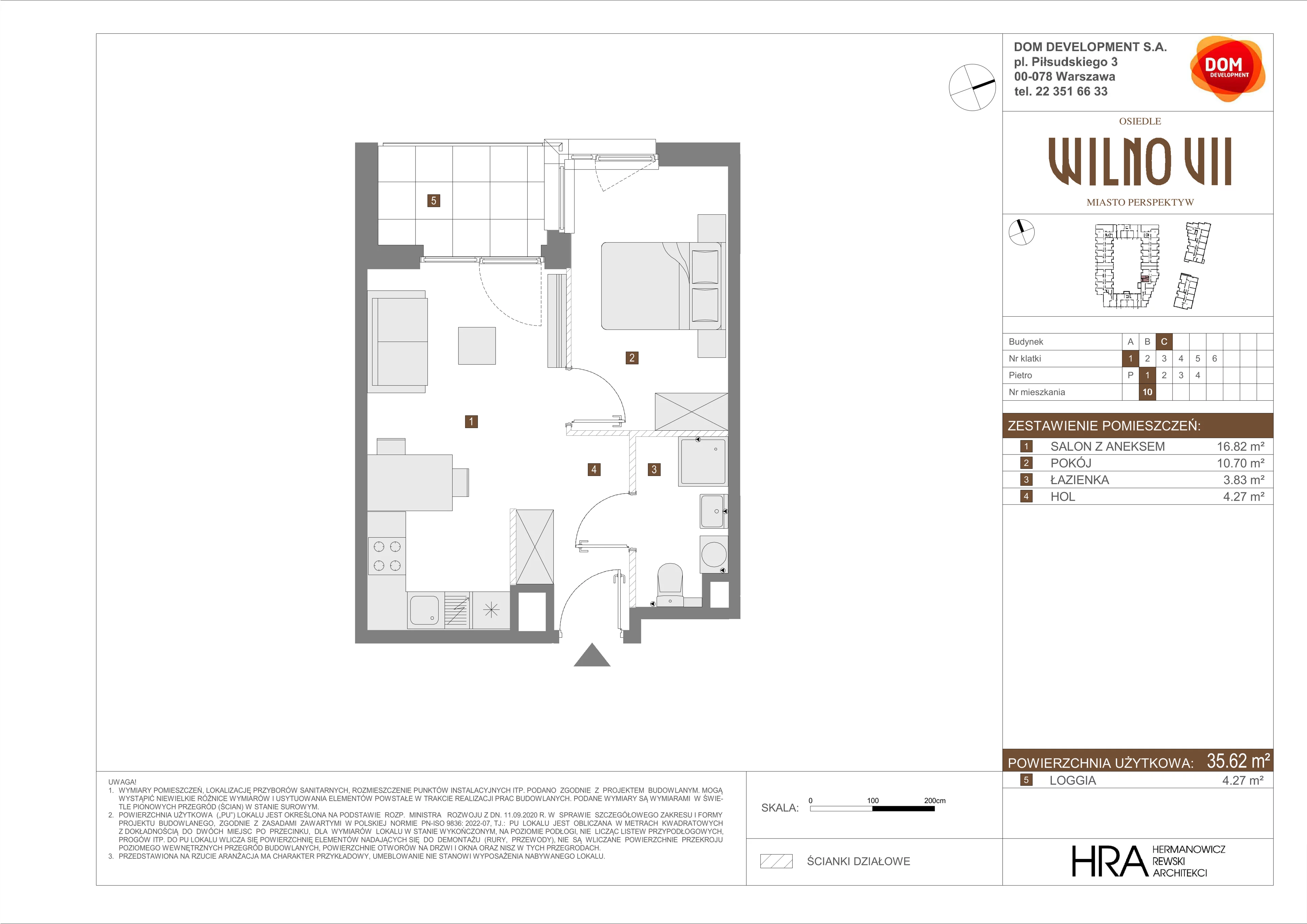 Mieszkanie 35,62 m², piętro 1, oferta nr C/10, Osiedle Wilno 7, Warszawa, Targówek, Elsnerów, ul. Janowiecka