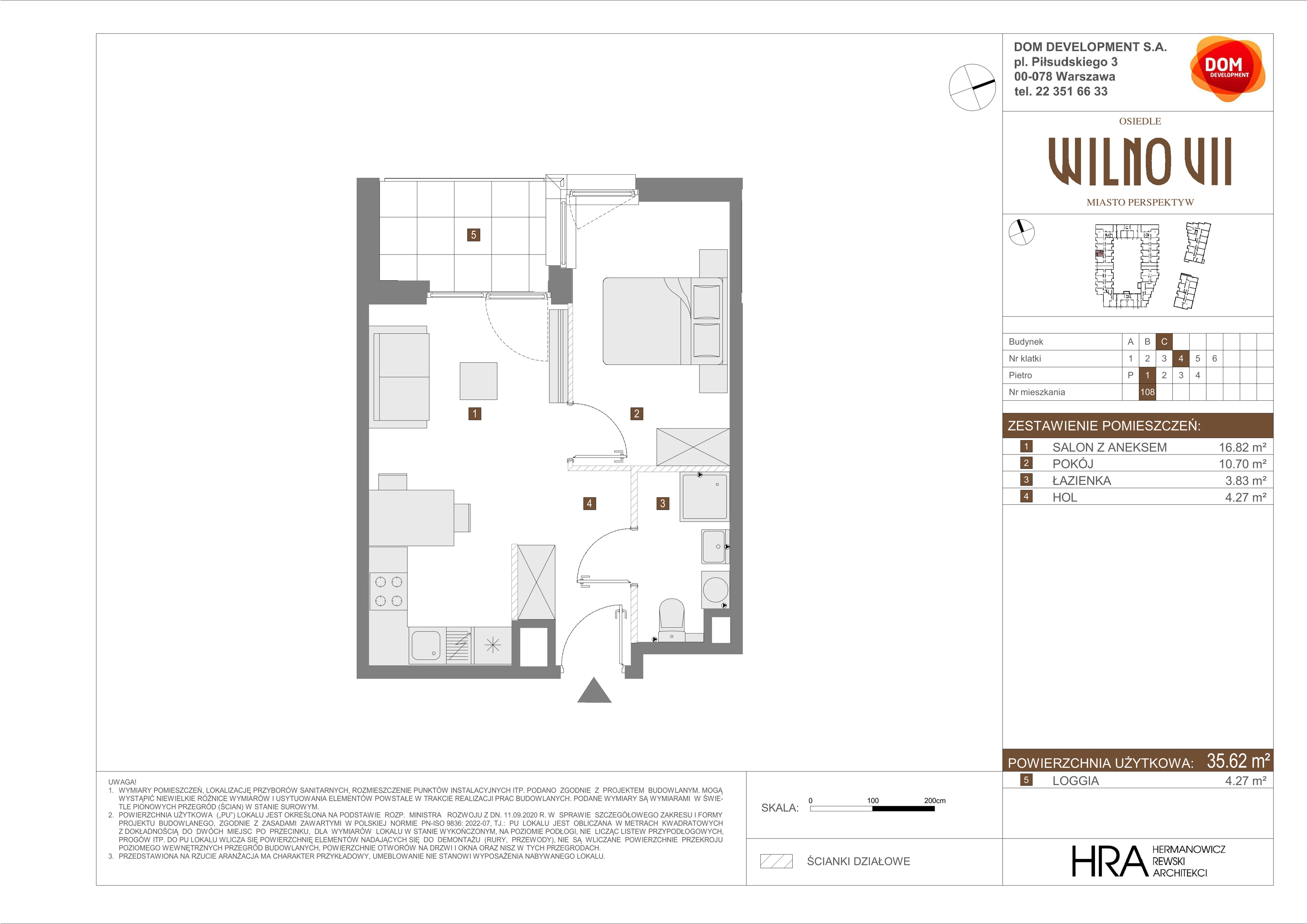 Mieszkanie 35,62 m², piętro 1, oferta nr C/108, Osiedle Wilno 7, Warszawa, Targówek, Elsnerów, ul. Janowiecka