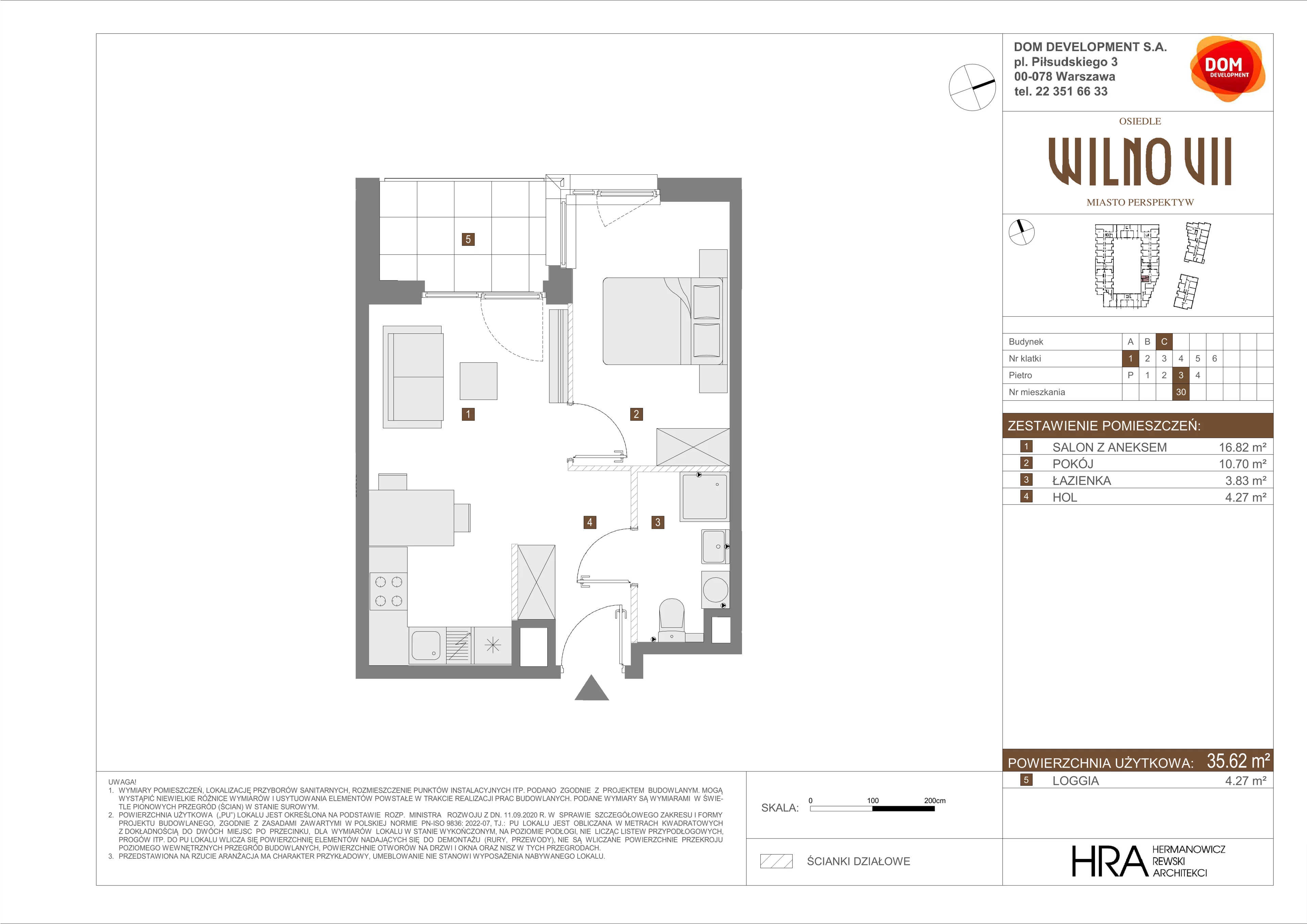 Mieszkanie 35,62 m², piętro 3, oferta nr C/30, Osiedle Wilno 7, Warszawa, Targówek, Elsnerów, ul. Janowiecka