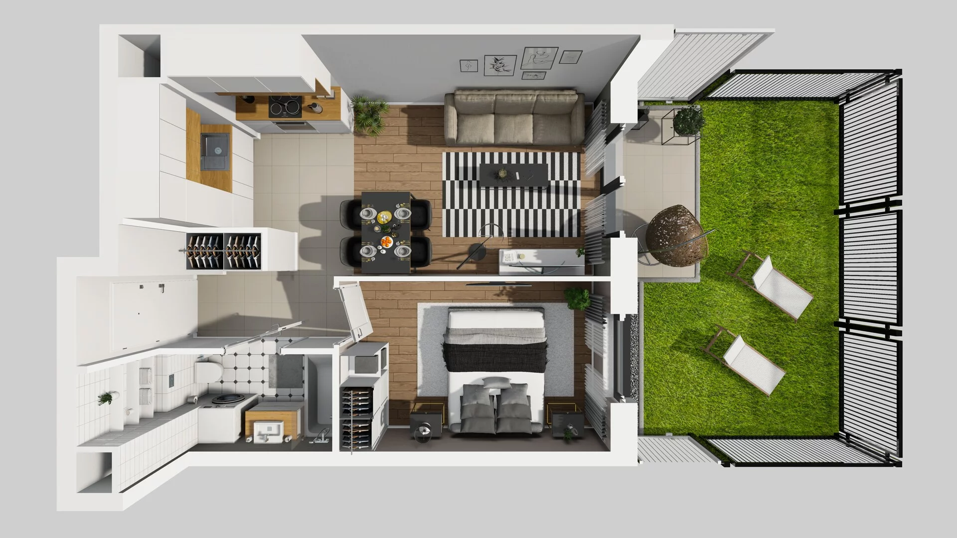 2 pokoje, mieszkanie 38,38 m², parter, oferta nr A/3, Apartamenty nad Oławką, Wrocław, Przedmieście Oławskie, Krzyki, ul. Krakowska 98
