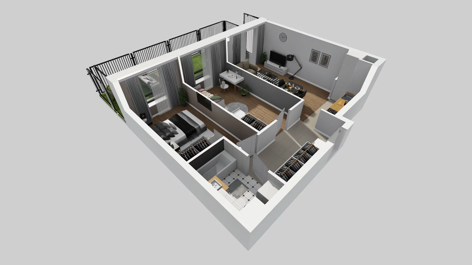 2 pokoje, mieszkanie 59,02 m², parter, oferta nr B/3, Apartamenty nad Oławką 2, Wrocław, Przedmieście Oławskie, Krzyki, ul. Krakowska 98a