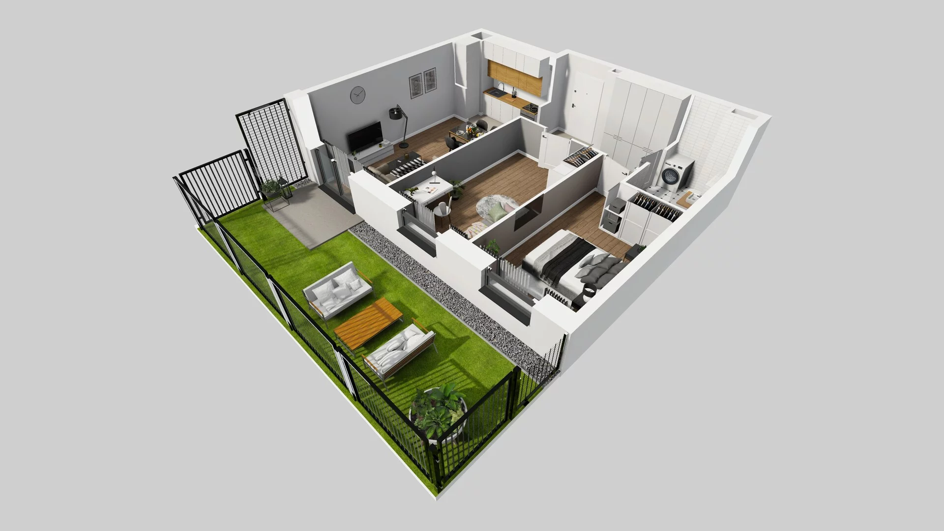 2 pokoje, mieszkanie 59,02 m², parter, oferta nr B/3, Apartamenty nad Oławką 2, Wrocław, Przedmieście Oławskie, Krzyki, ul. Krakowska 98a