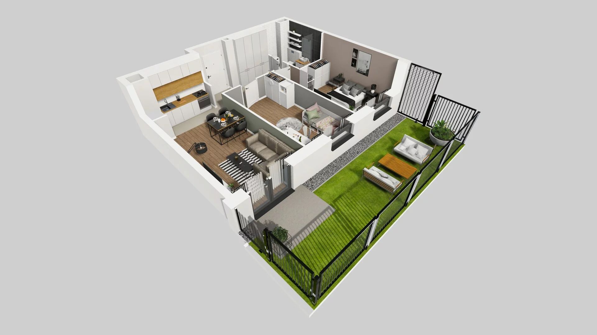 2 pokoje, mieszkanie 59,02 m², parter, oferta nr B/3, Apartamenty nad Oławką 2, Wrocław, Przedmieście Oławskie, Krzyki, ul. Krakowska 98a