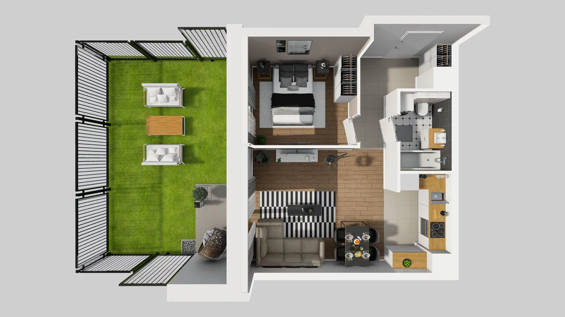 2 pokoje, mieszkanie 46,20 m², parter, oferta nr B/31, Apartamenty nad Oławką 2, Wrocław, Przedmieście Oławskie, Krzyki, ul. Krakowska 98a