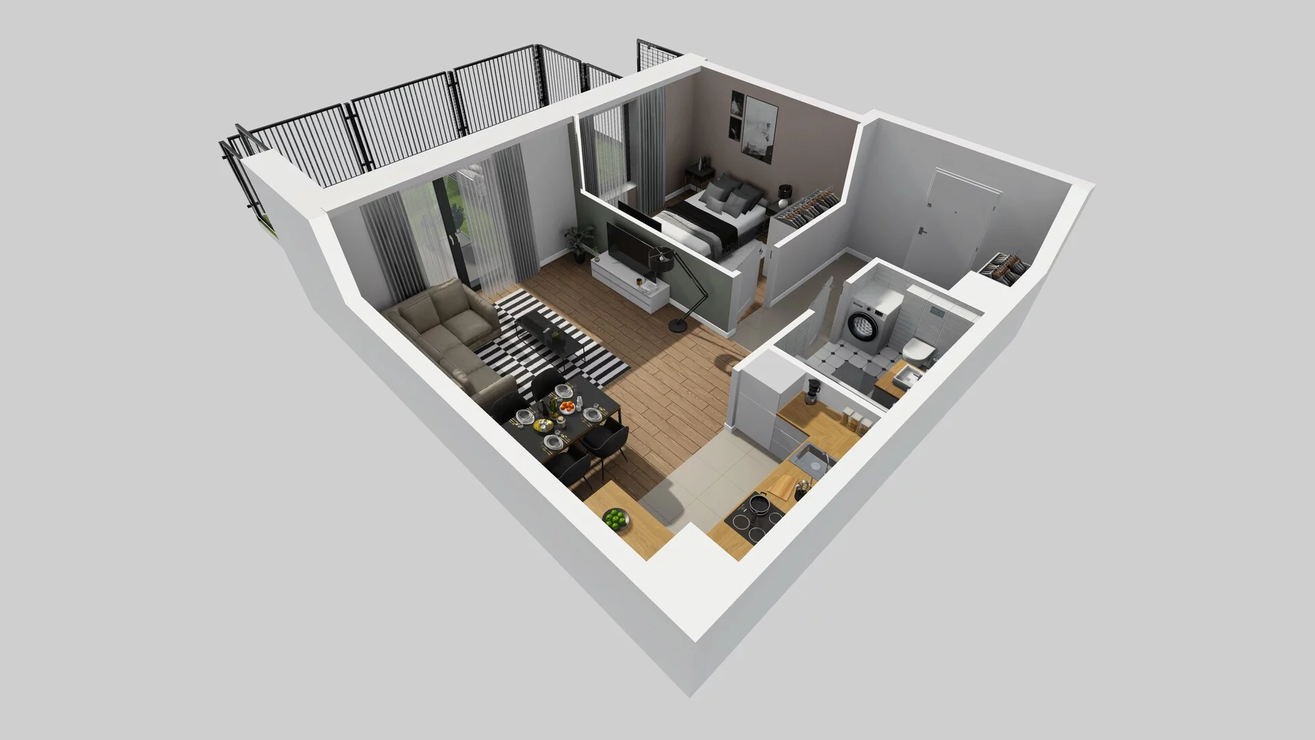 2 pokoje, mieszkanie 46,20 m², parter, oferta nr B/31, Apartamenty nad Oławką 2, Wrocław, Przedmieście Oławskie, Krzyki, ul. Krakowska 98a
